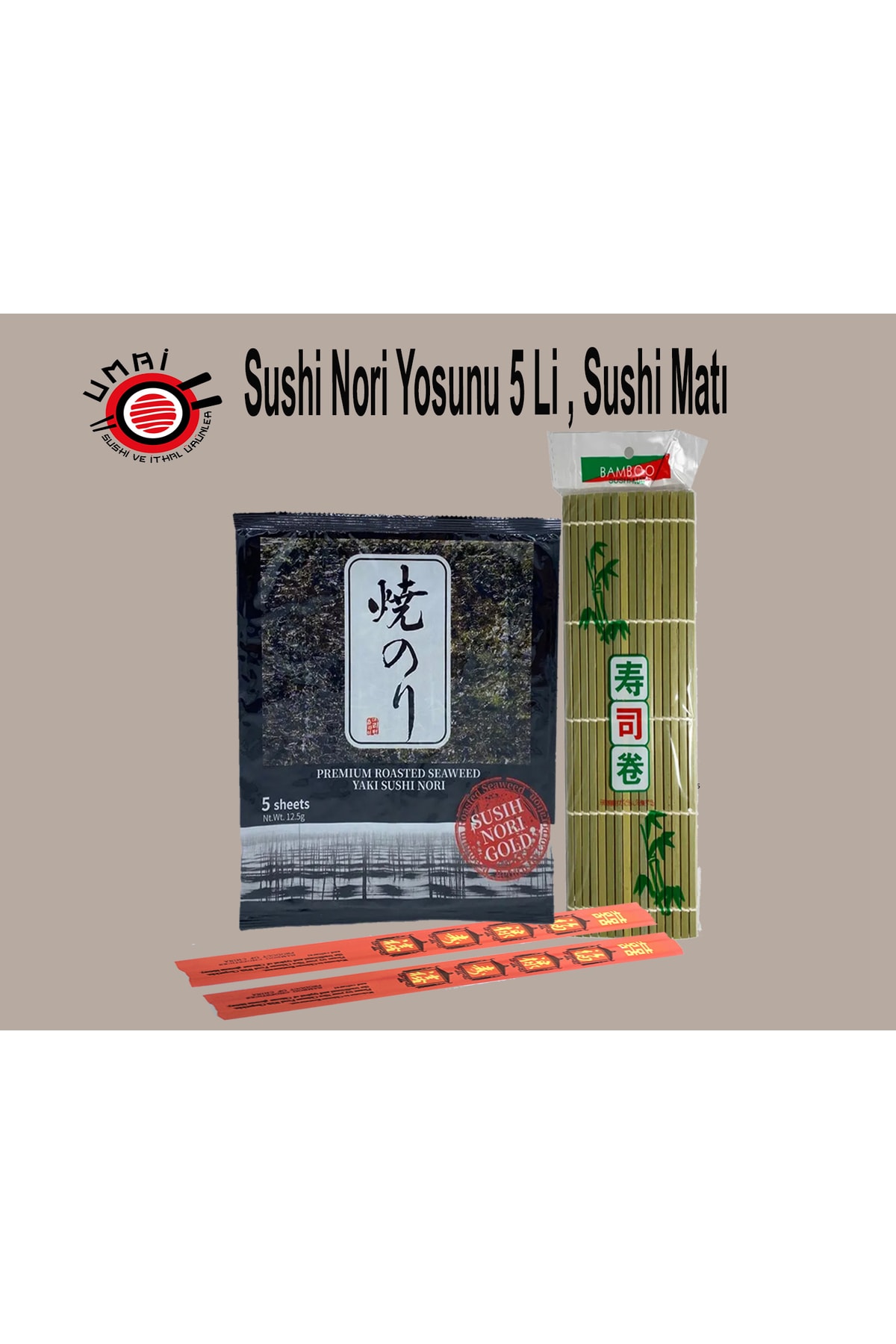 Sushi 5'li Nori Yosunu , Sushi Matı / Suşi Seti