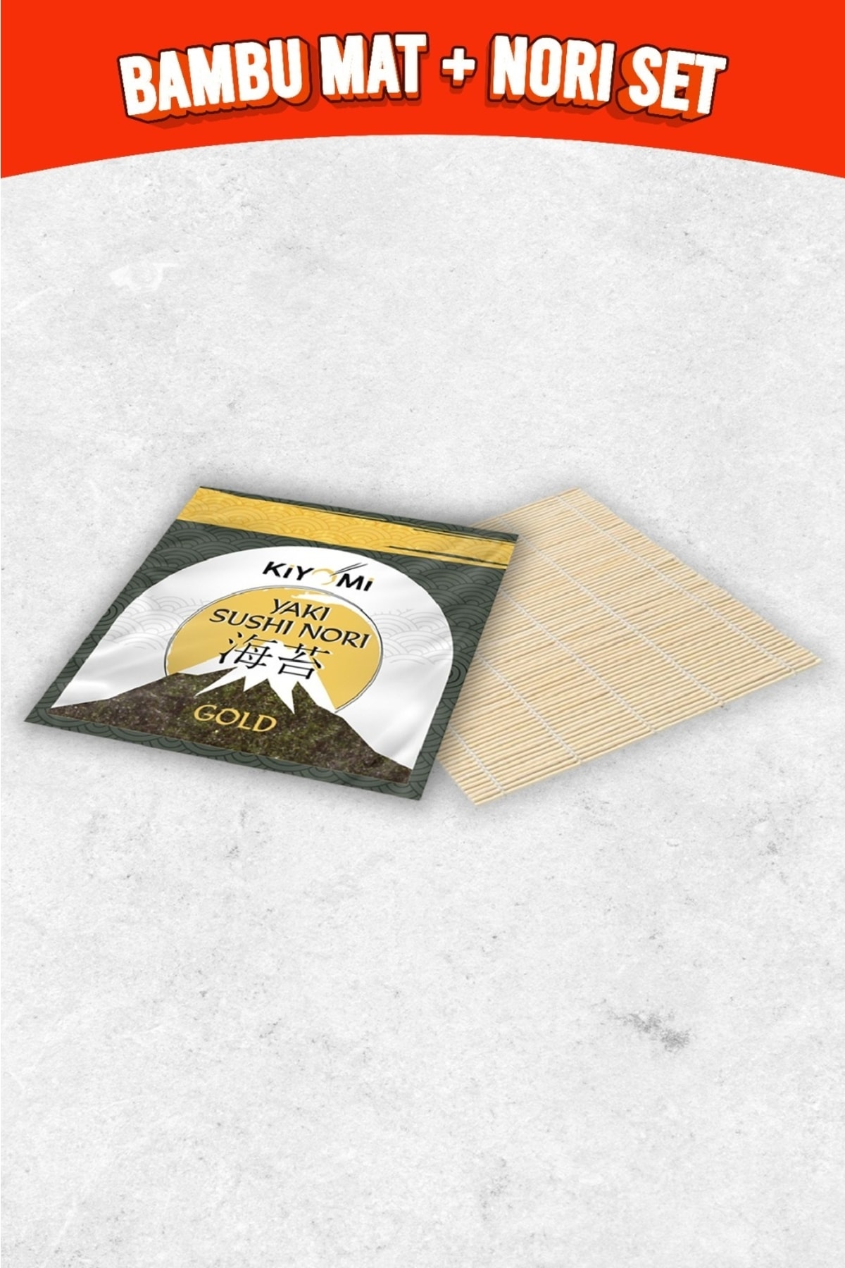 Organik Bambu Sushi Mat + Doğal Nori Sushi Yosunu