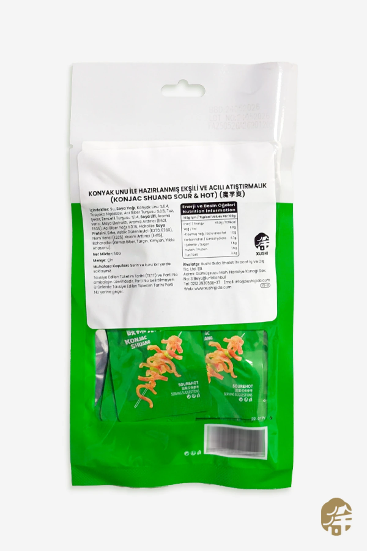 Konyak Unu Ile Hazırlanmış Ekşılı Ve Acılı Atıştırmalık ( Konjac Shuang ) - 50G