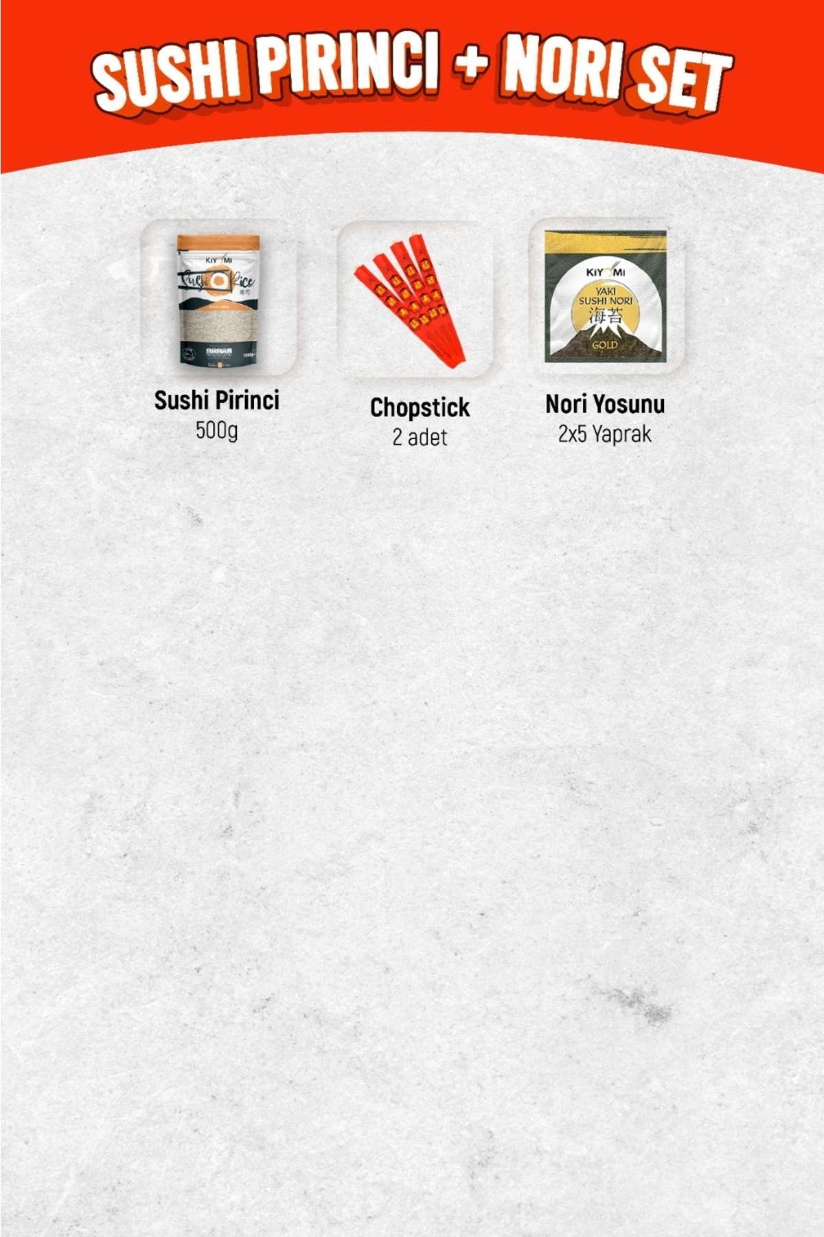 Suşi Pirinci + Doğal Sushi Nori Set