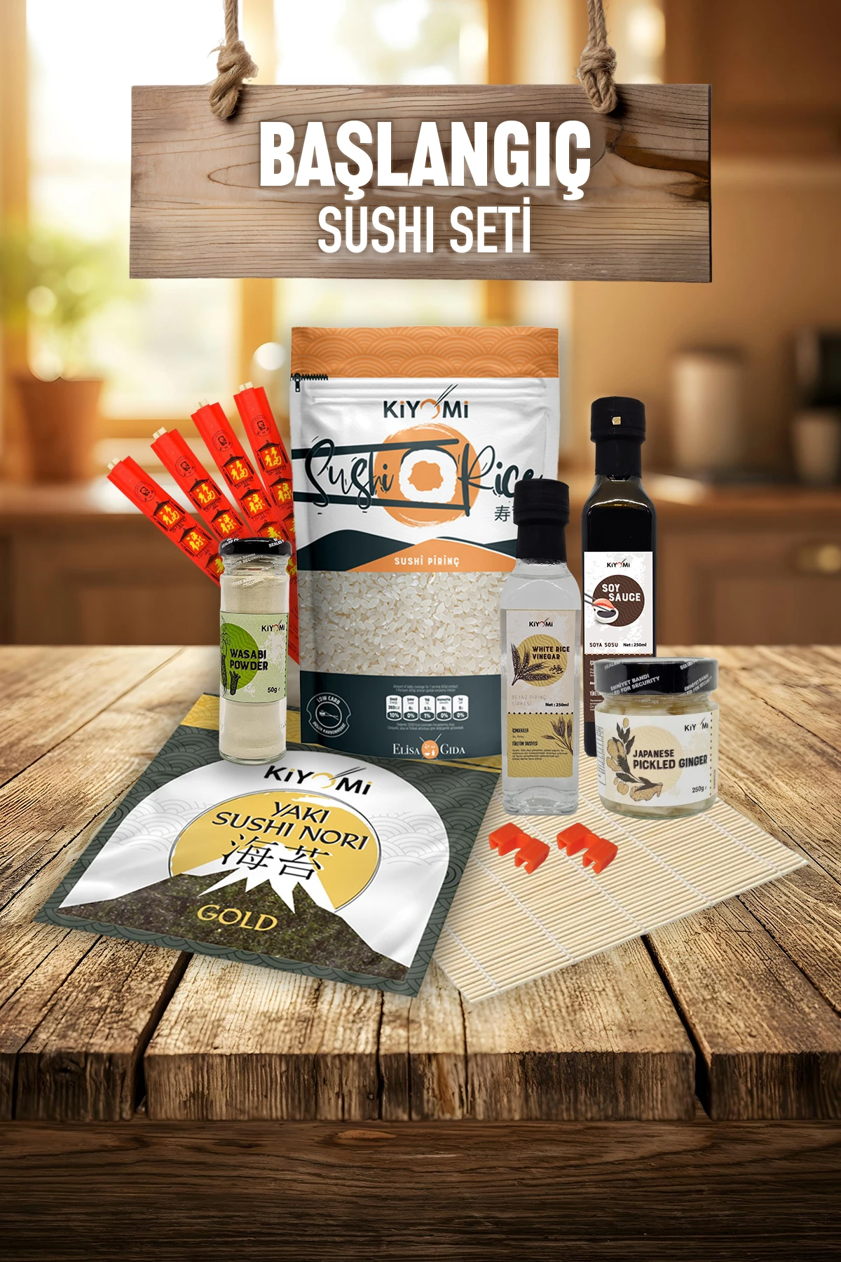 Başlangıç Sushi Seti - Nori, Pirinç Sirkesi , Soya Sos, Sushi Pirinci,