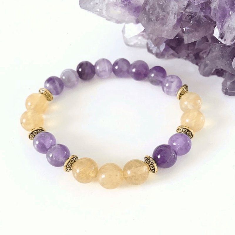 Amethyst&citrine Stone**love&cervet Bracelet**