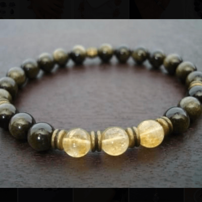 Snake Stone Citrine Stone Hematite Bracelet