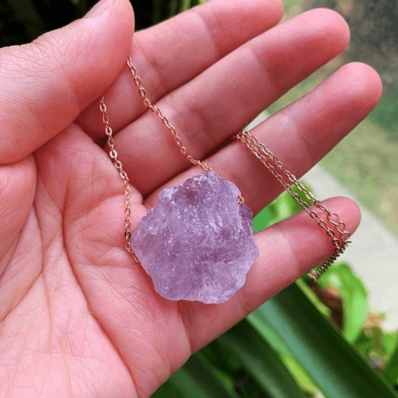 Rock Amethyst 925gr Silver Necklace