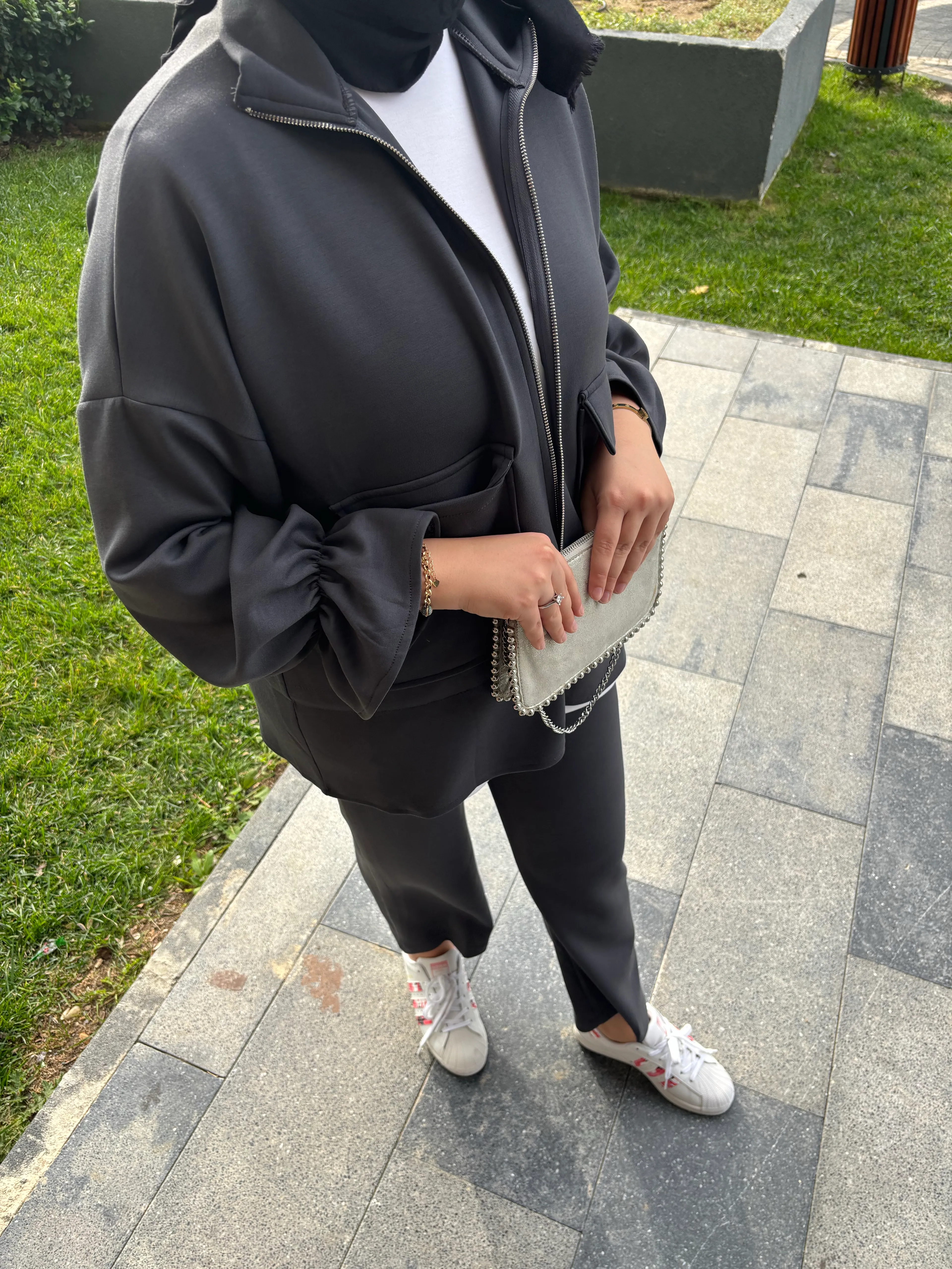 kol detaylı Oysho takım antrasit