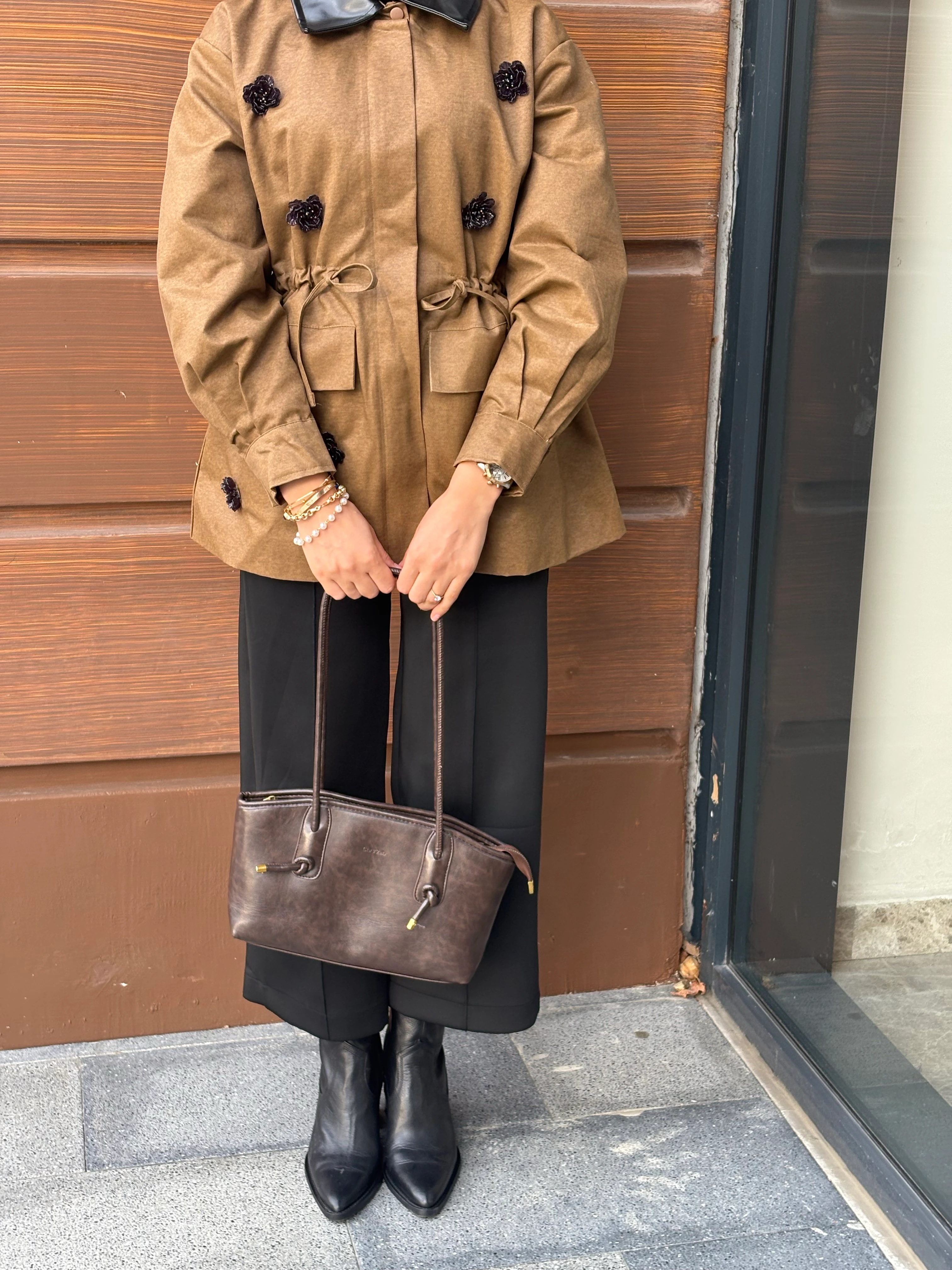 Deri Detaylı Premium Ceket 