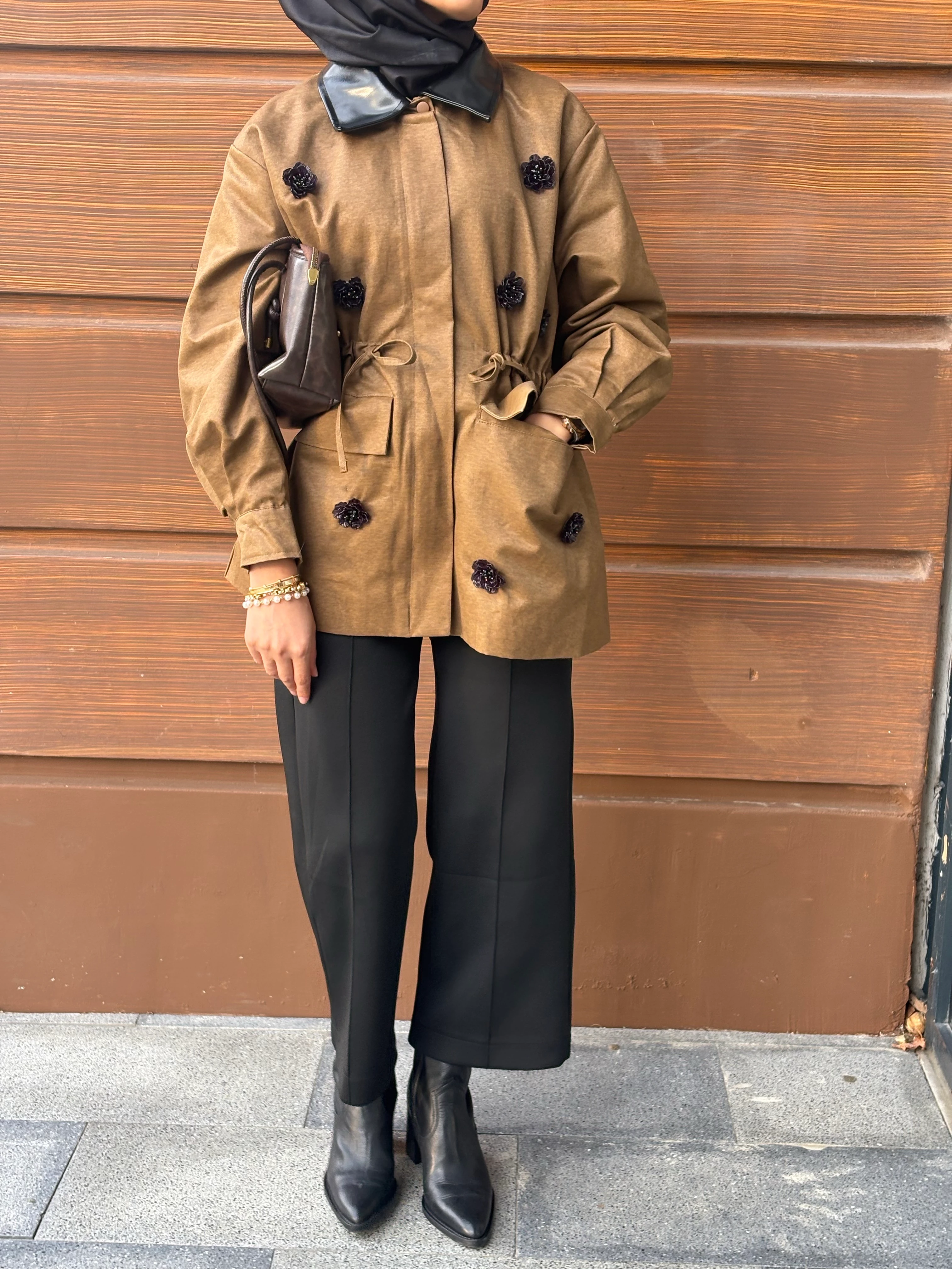 Deri Detaylı Premium Ceket 