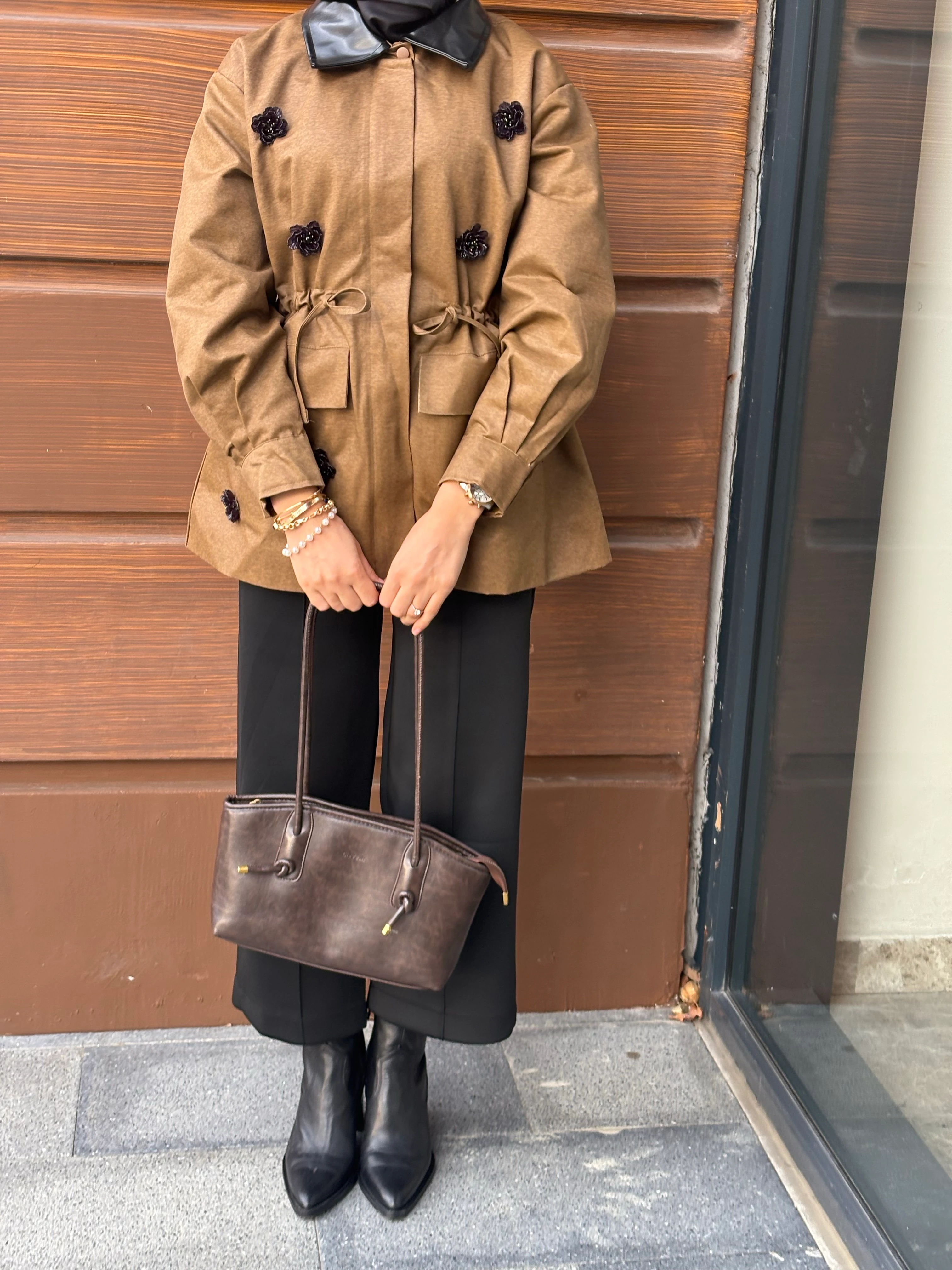 Deri Detaylı Premium Ceket 