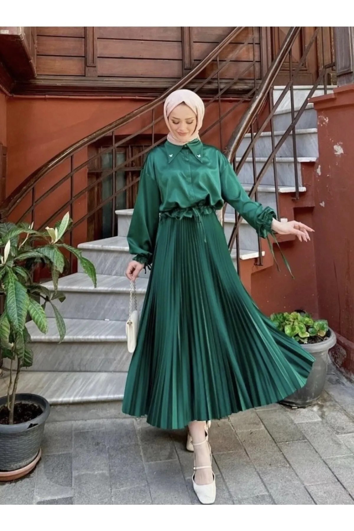 Piliseli etek - YEŞİL
