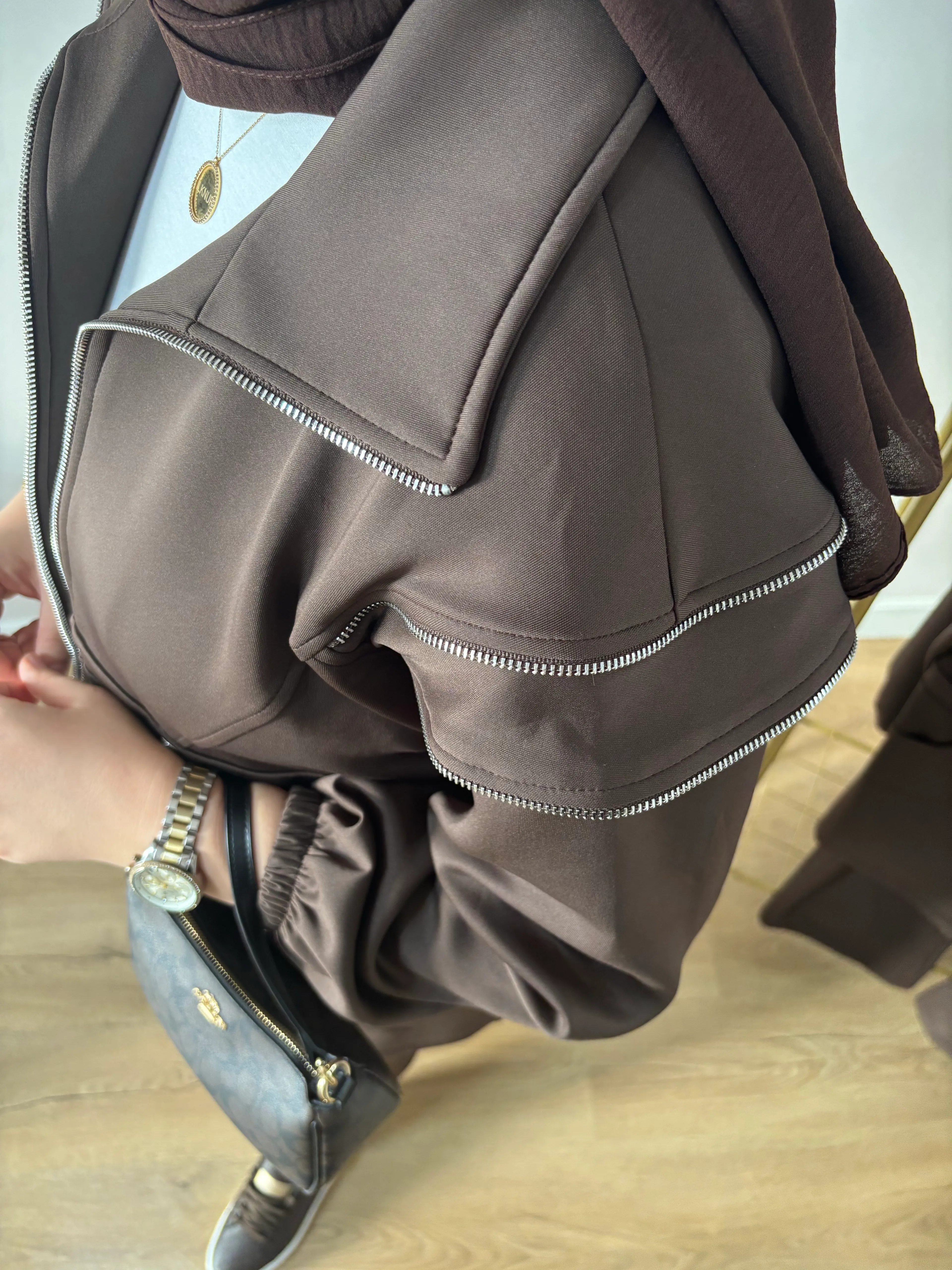 Fermuar Detaylı Scuba Takım