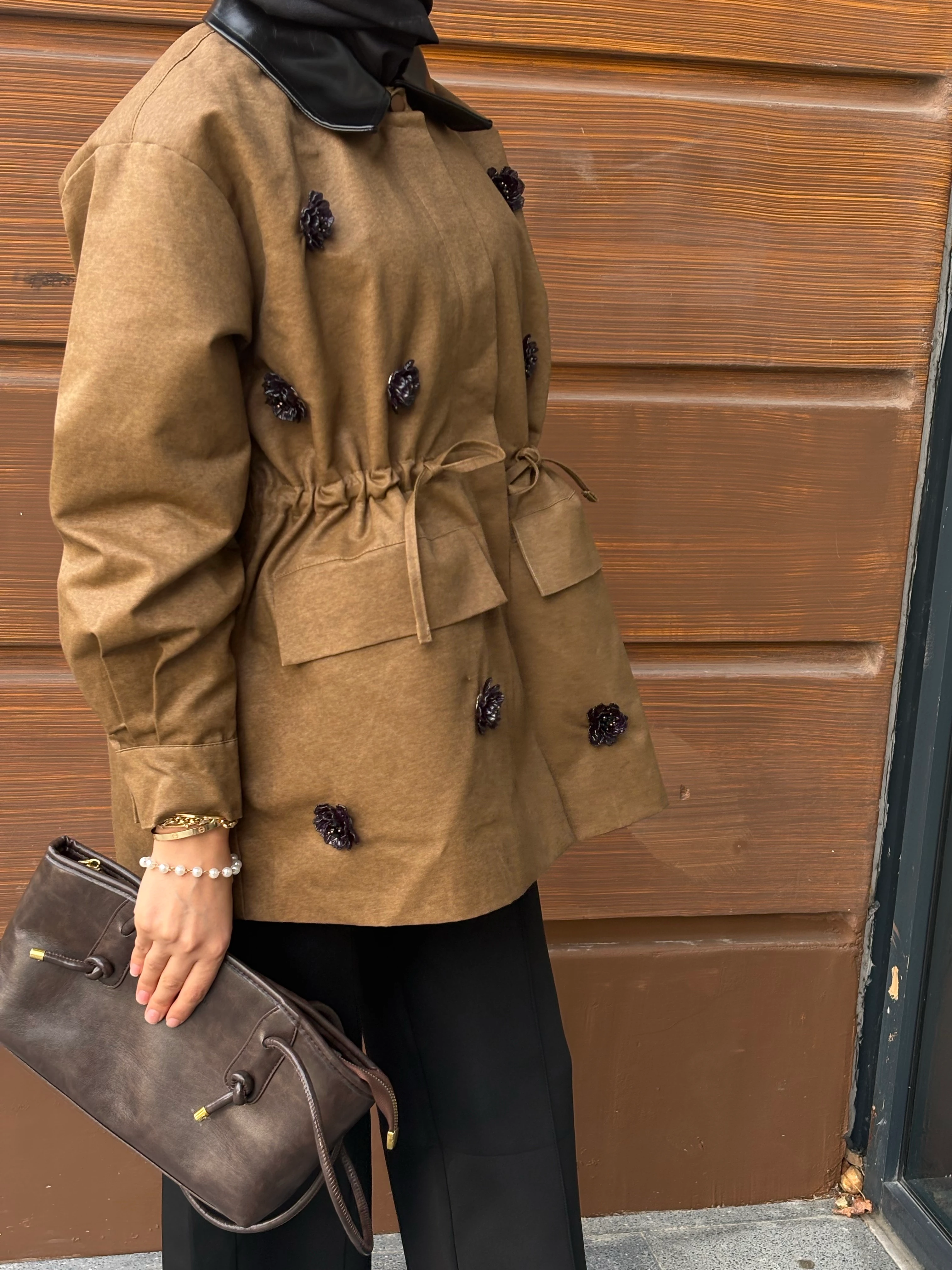 Deri Detaylı Premium Ceket 