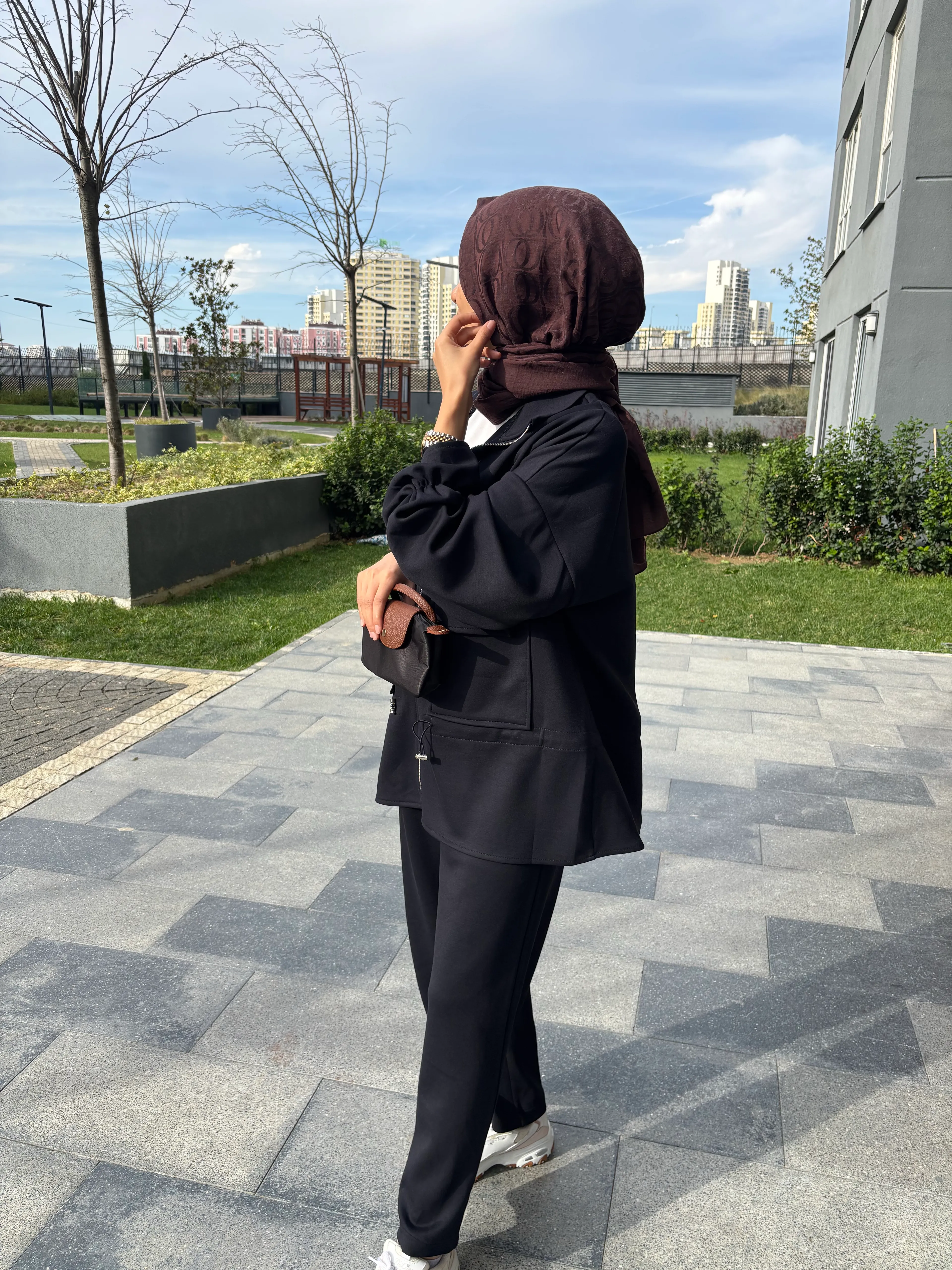 kol detaylı oysho takım lacivert