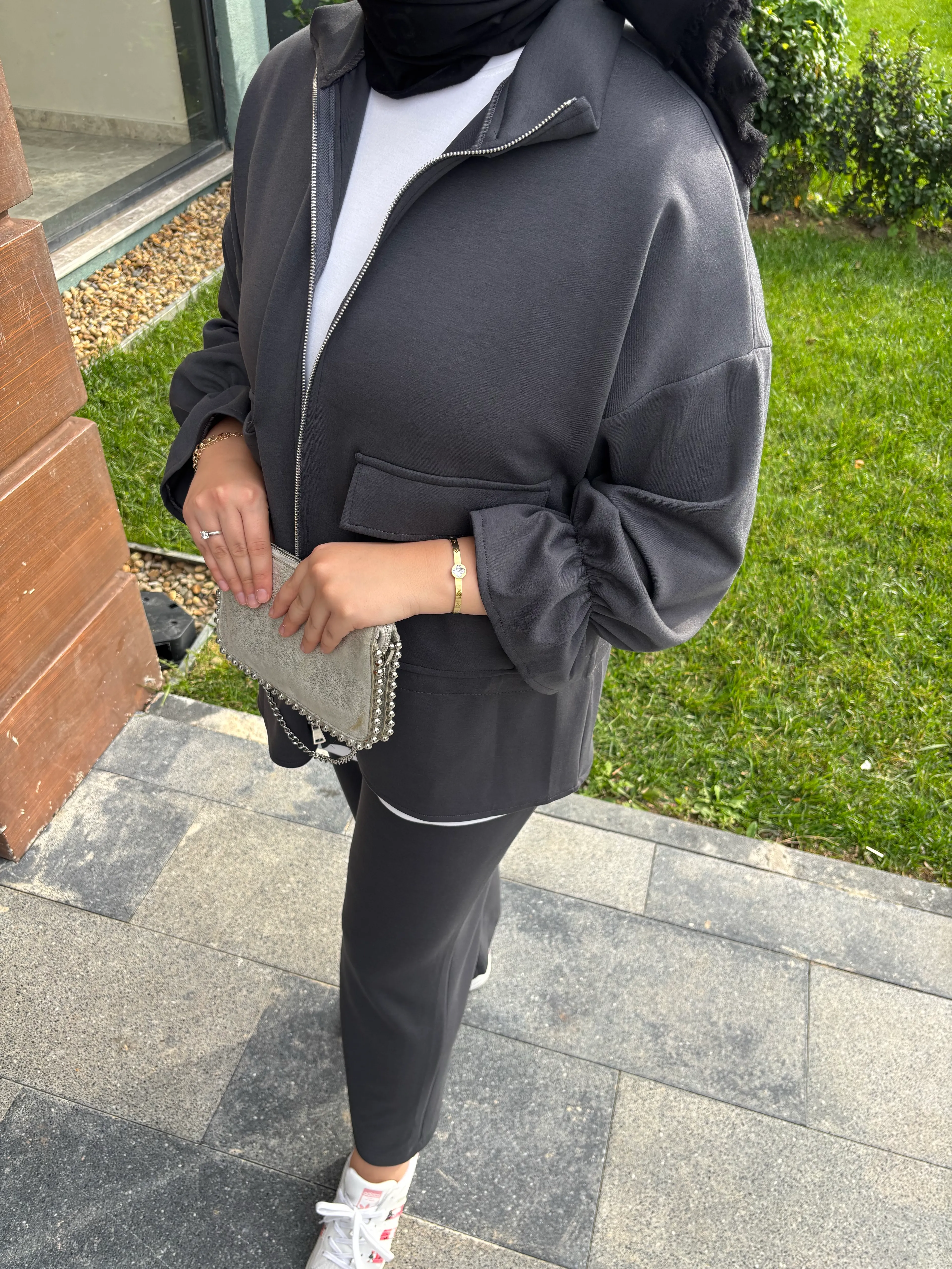 kol detaylı Oysho takım antrasit