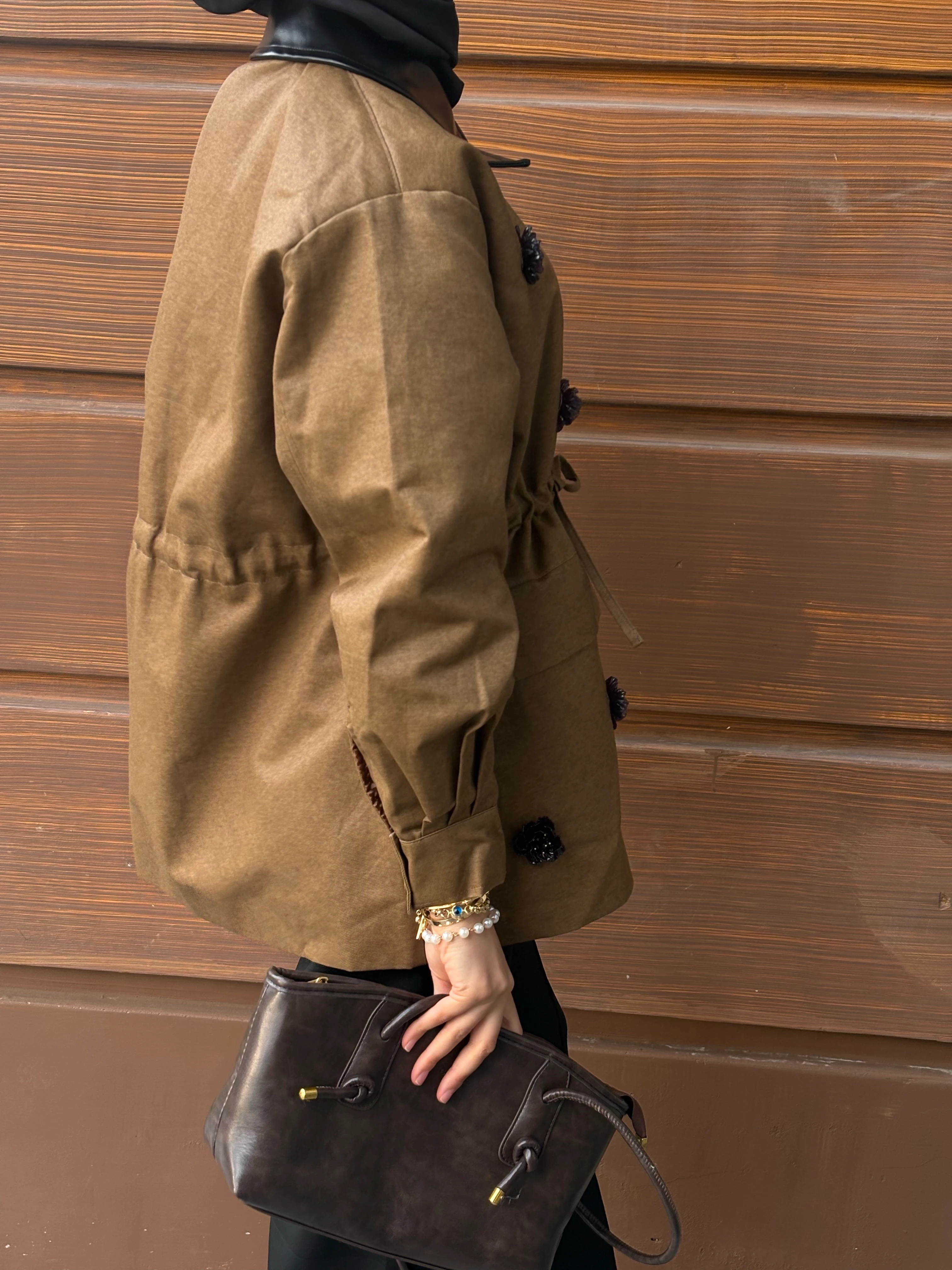 Deri Detaylı Premium Ceket 