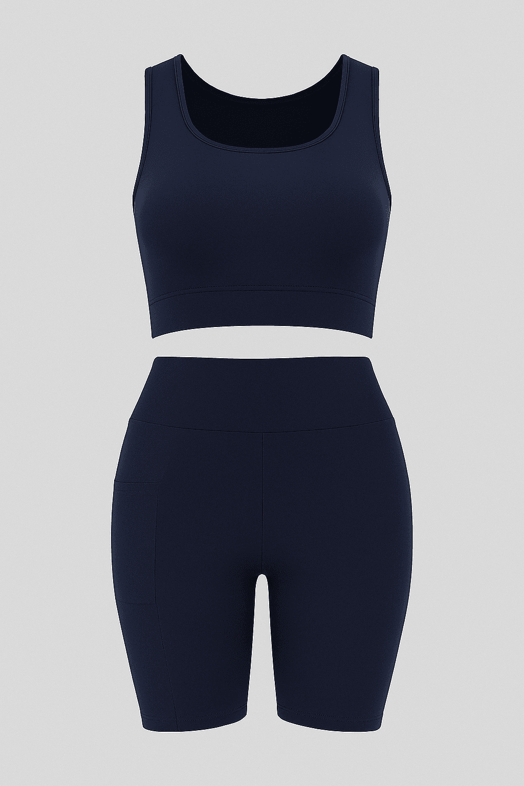Crop Kısa Tayt Spor Takım - LARCİVERT