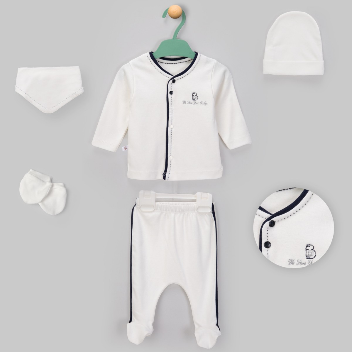 Erkek Bebek Biyeli 5'li Set