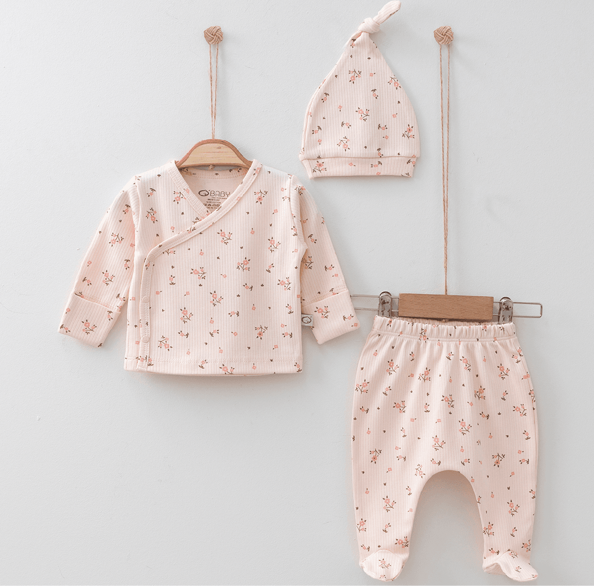 Çiçekli Kız Bebek 3’lü Set