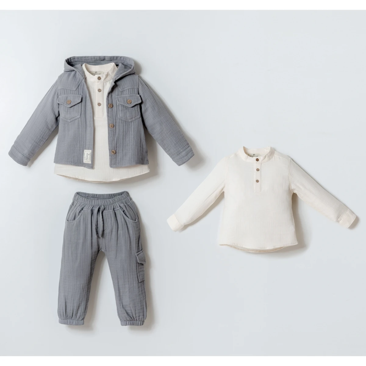 Erkek Çocuk Müslin 3'lü Takım