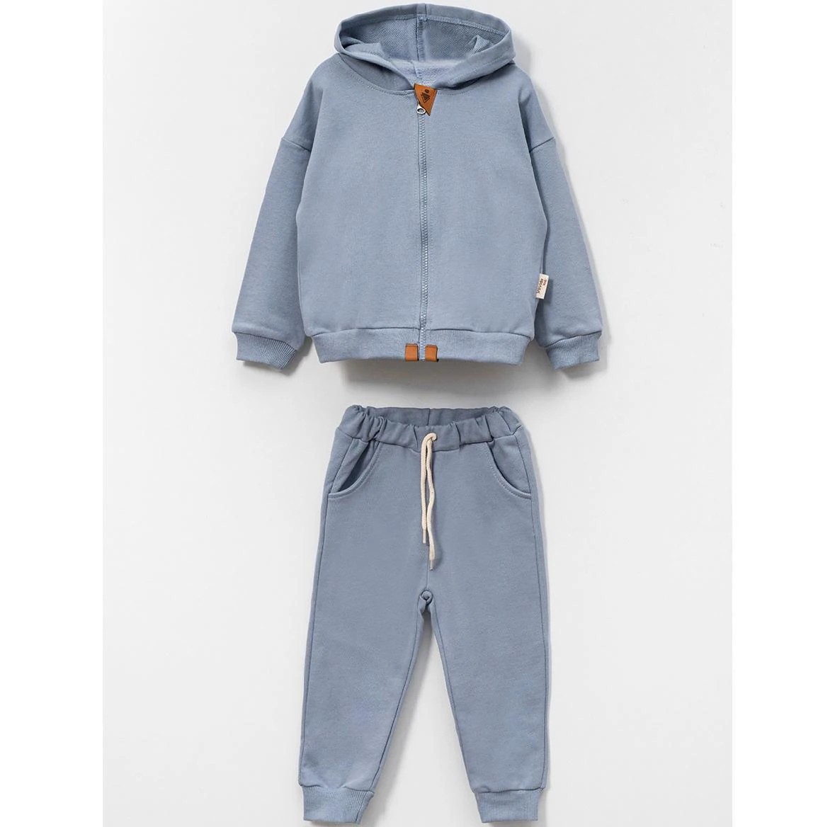 Erkek Çocuk Fermuarlı Sweatshirt Takım-Mavi