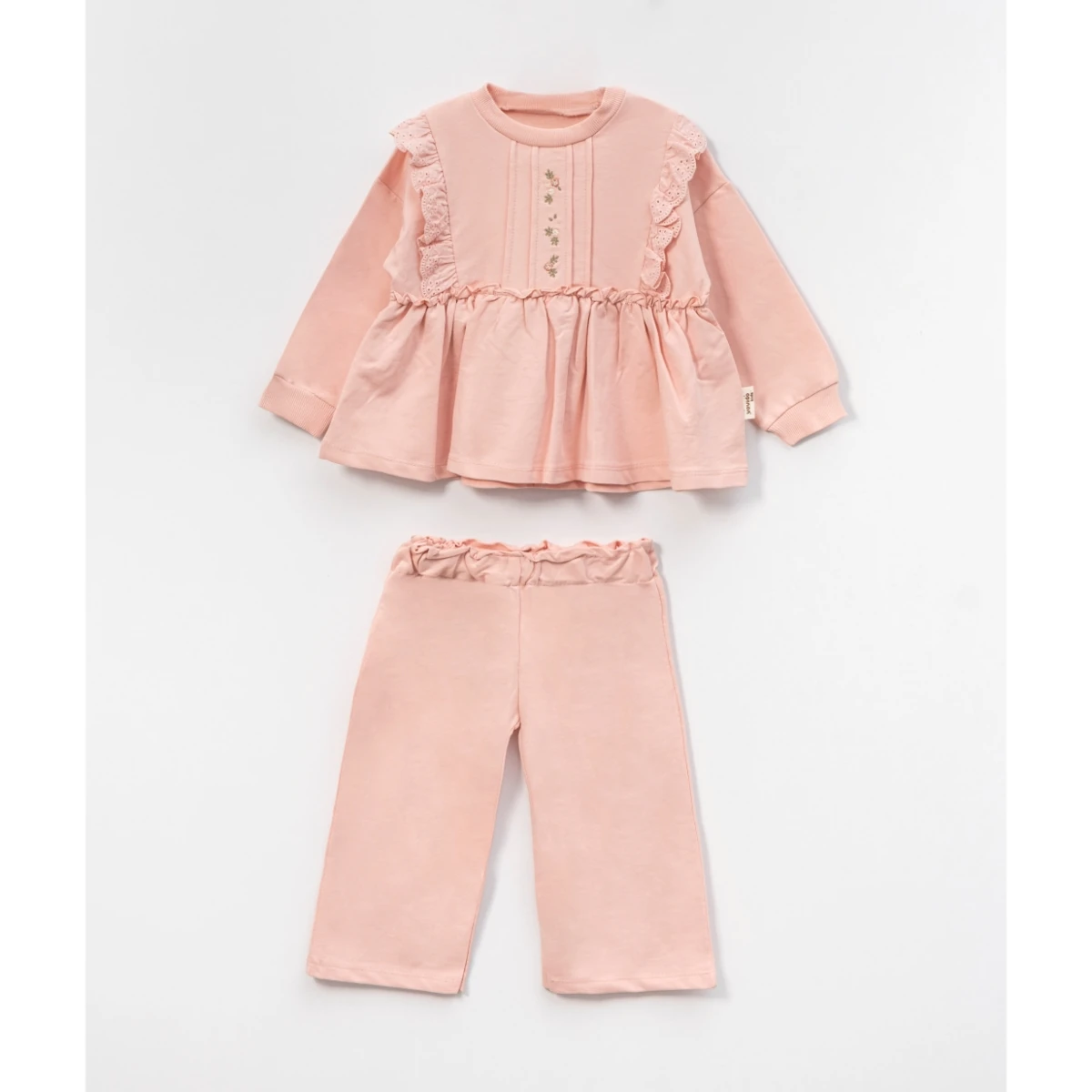 Nervürlü Büzgülü Kız Çocuk Takım