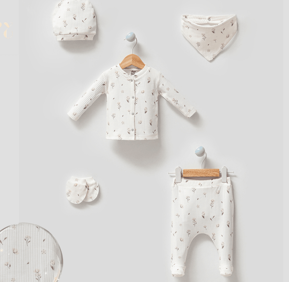 Pamuk Desenli 5’li Set