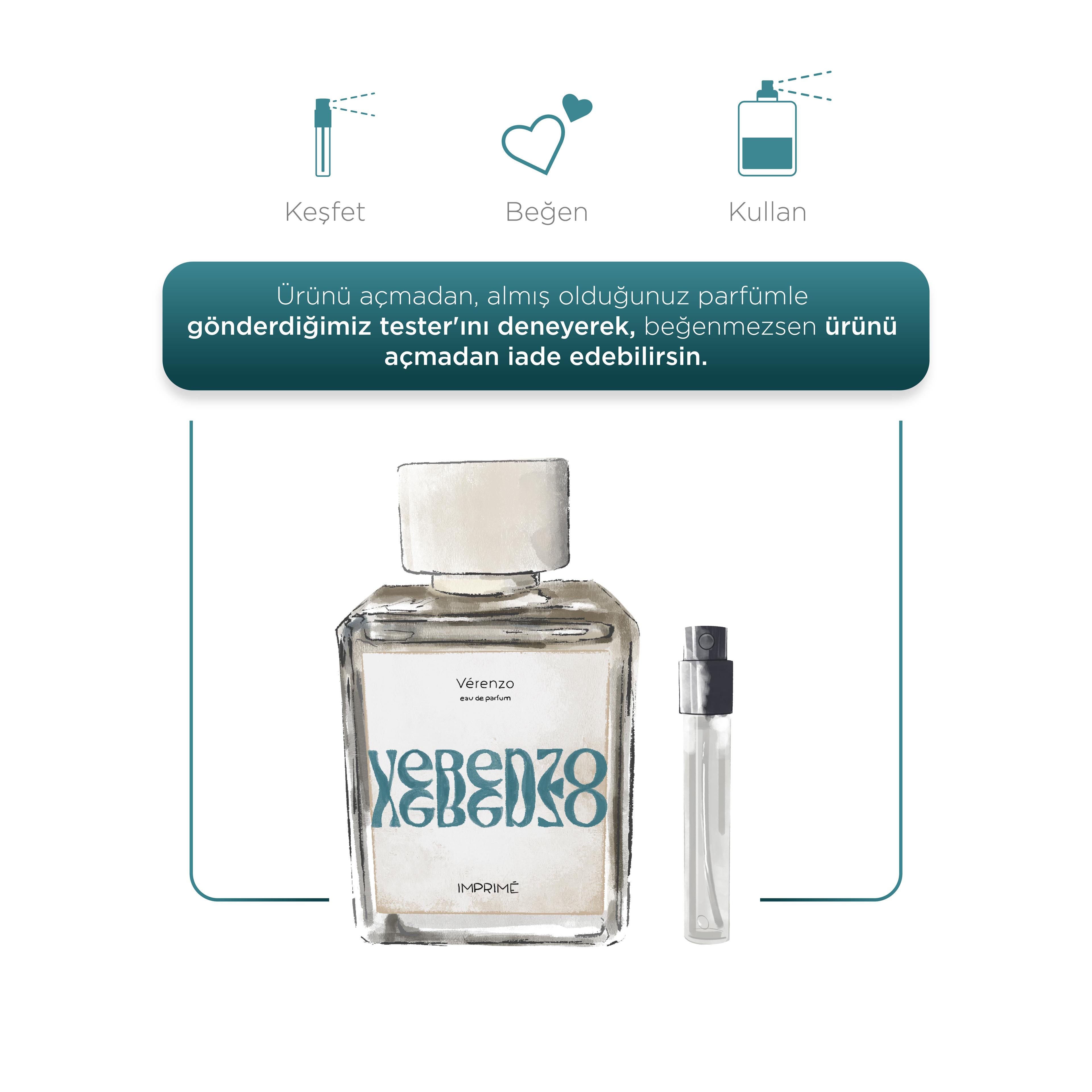 Vérenzo Edp Unisex Parfüm 50 ml | Yeşil Odunsu | Elma, Lime, Mimoza, Karpuz, Sedir, Çam, Misk