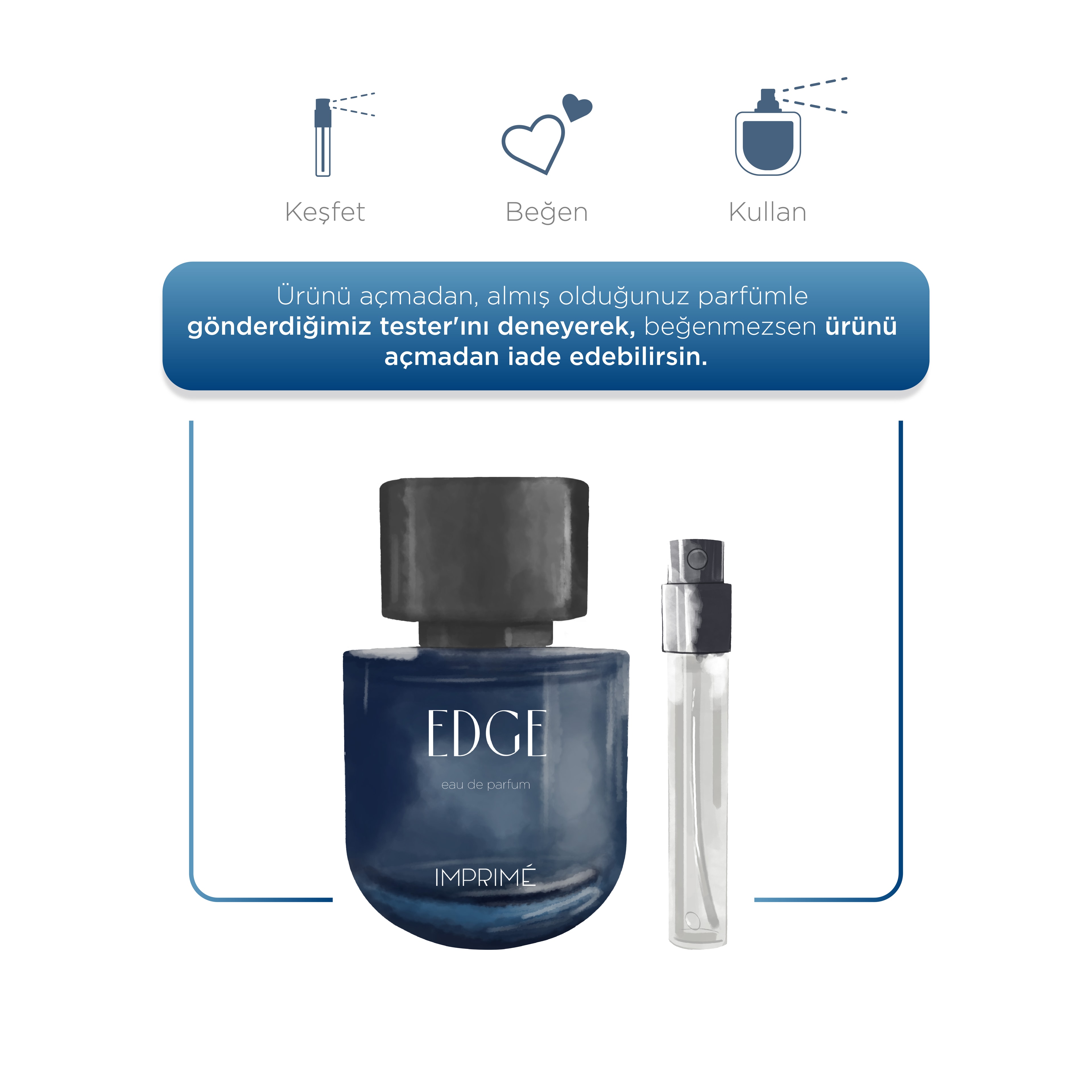 Imprime Edge EDP Kadın Parfüm 50ml | Aromatik & Odunsu | Bergamot, Limon, Pembe Biber, Lavanta, Amber, Misk