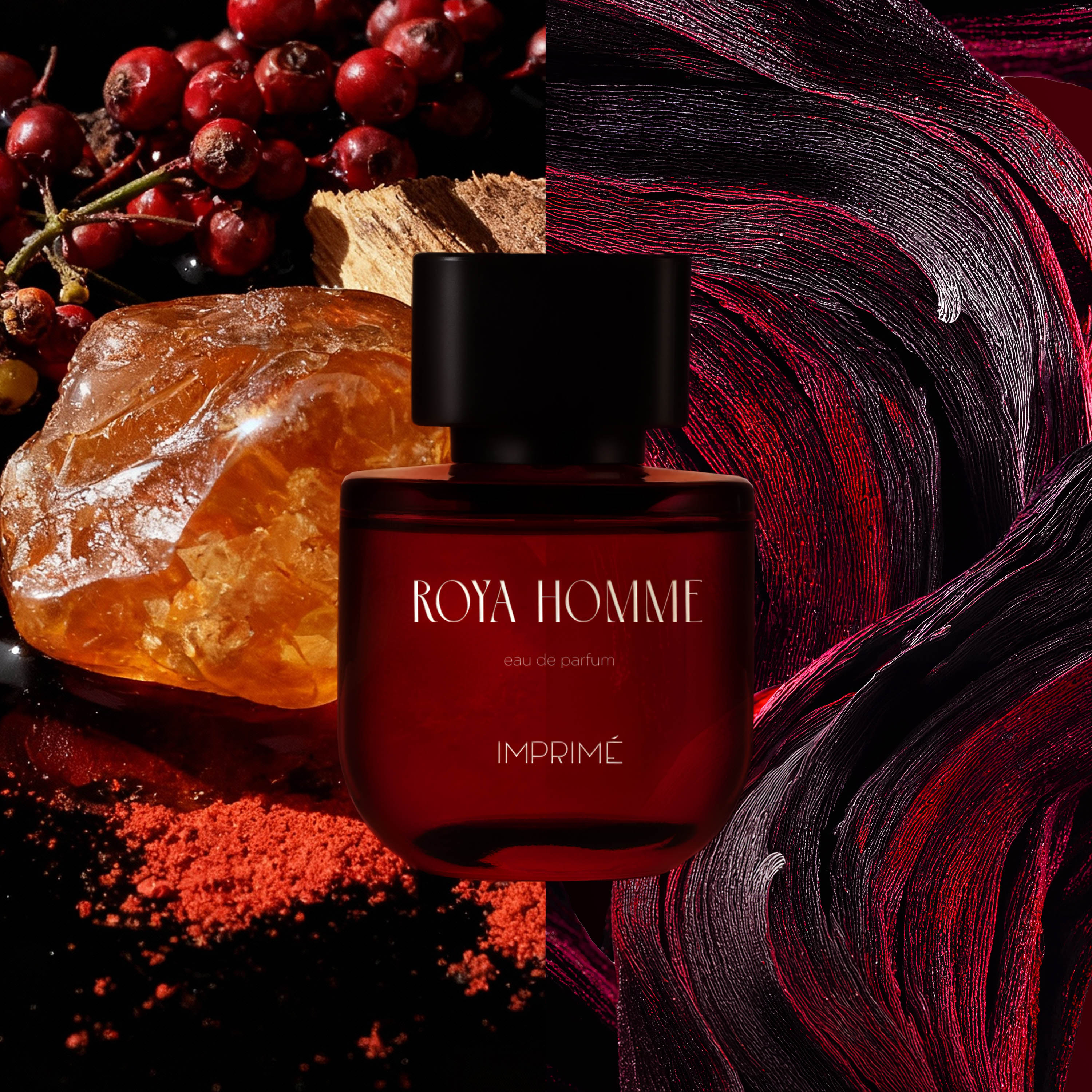 Imprime Roya Homme EDP Erkek Parfüm 50ml | Oryantal ve Çiçeksi | Kırmızı Biber, Lavanta, Kaledonya Sandal Ağacı, Amber
