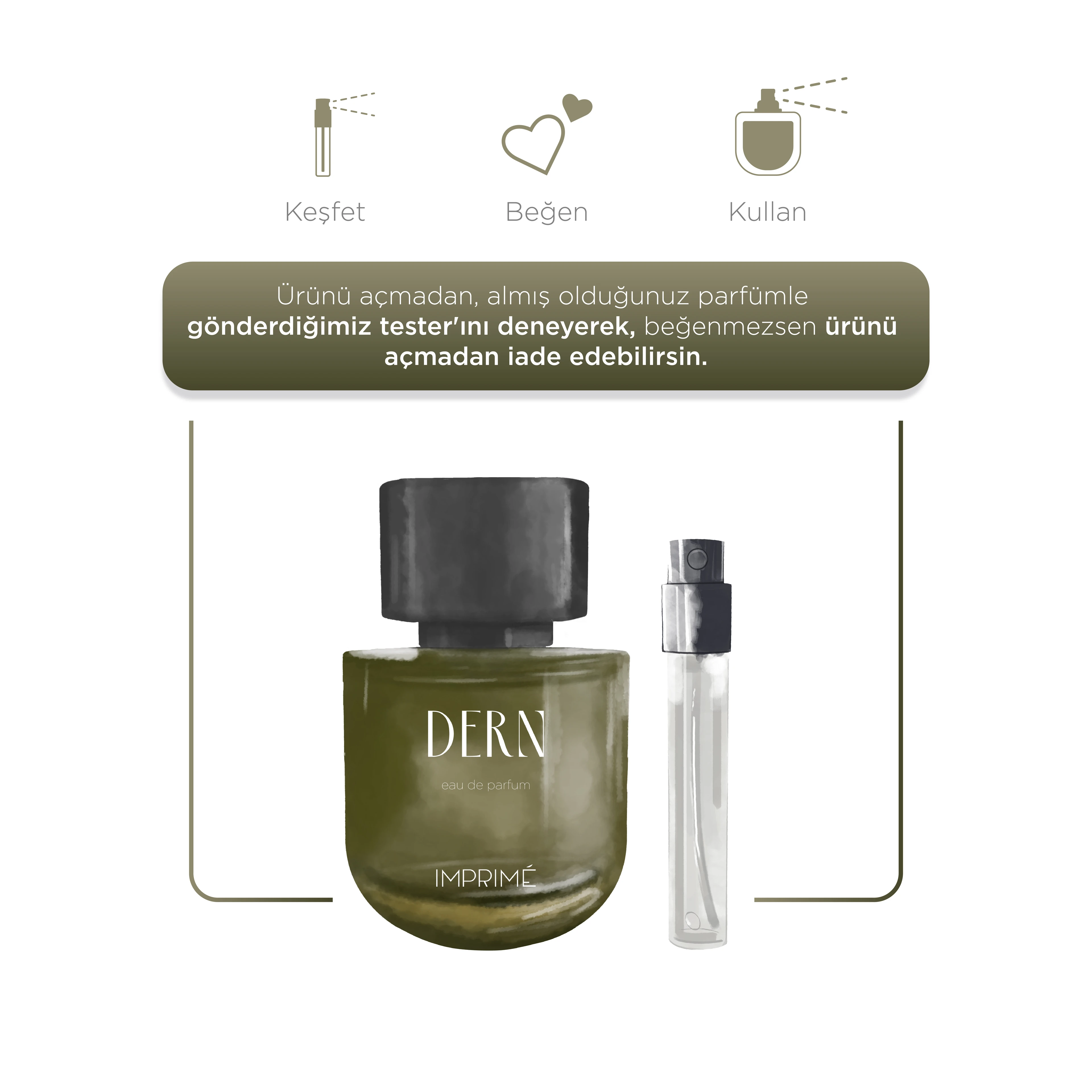 Imprime Dern EDP Erkek Parfüm 50ml | Fougere & Odunsu | Elma, Erik, Tarçın, Lavanta, Bal, Amber, Vanilya 