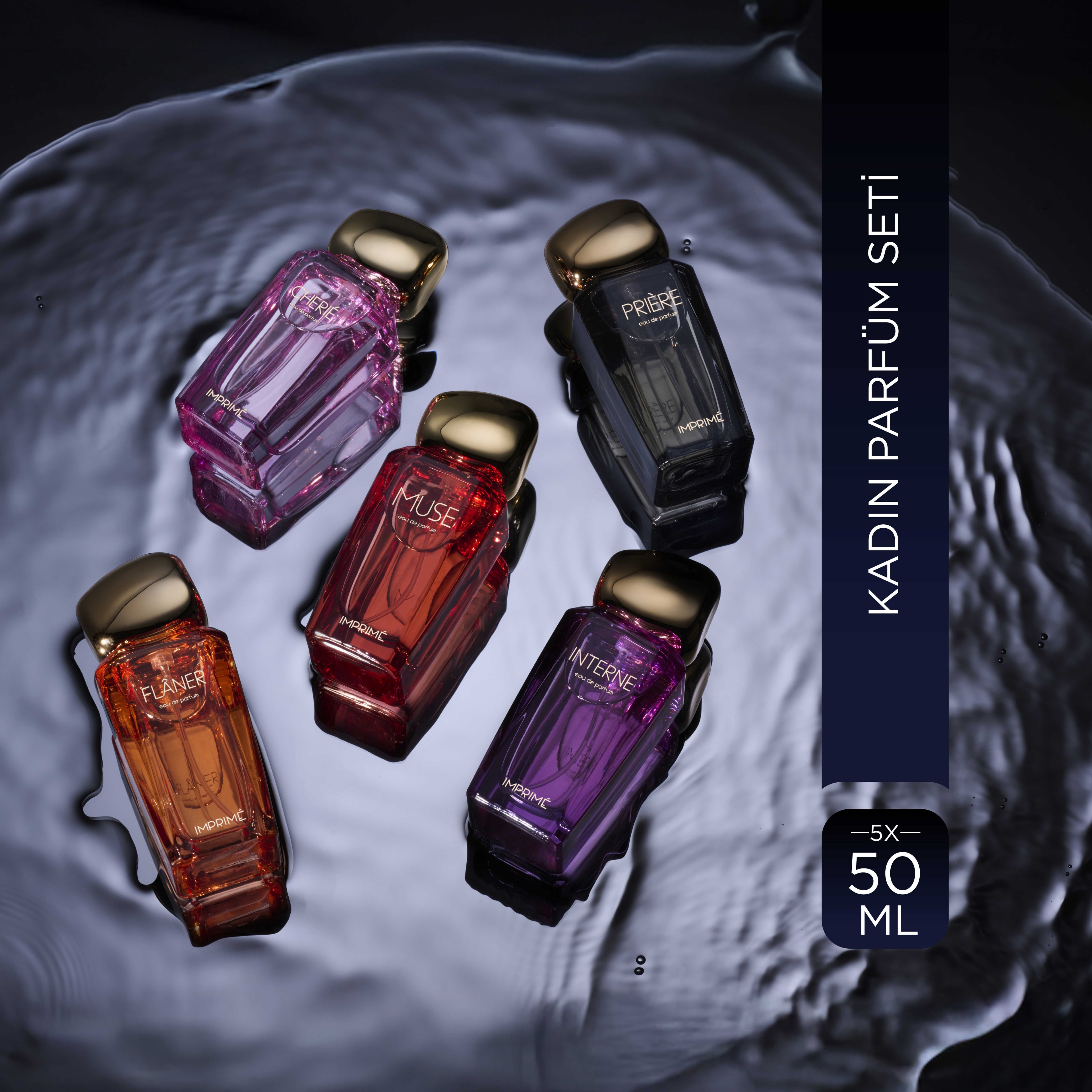 5'li EDP Kadın Parfüm Seti (Muse 50 ml +Priére 50 ml + Cherié 50 ml +Interne 50 ml + Flâner 50 Ml)