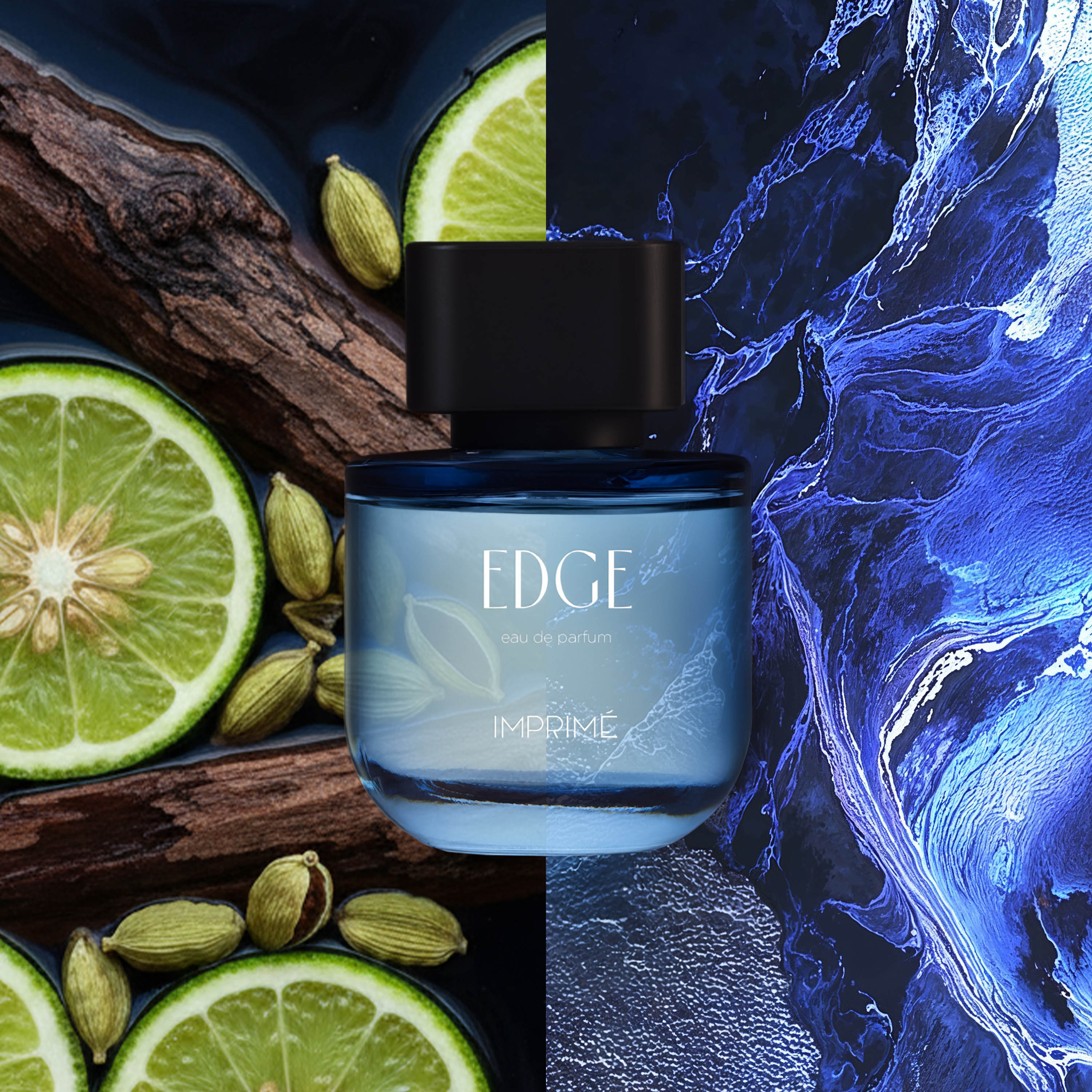 Imprime Edge Erkek EDP  Parfüm 50ml | Aromatik & Odunsu | Bergamot, Limon, Pembe Biber, Lavanta, Amber, Misk