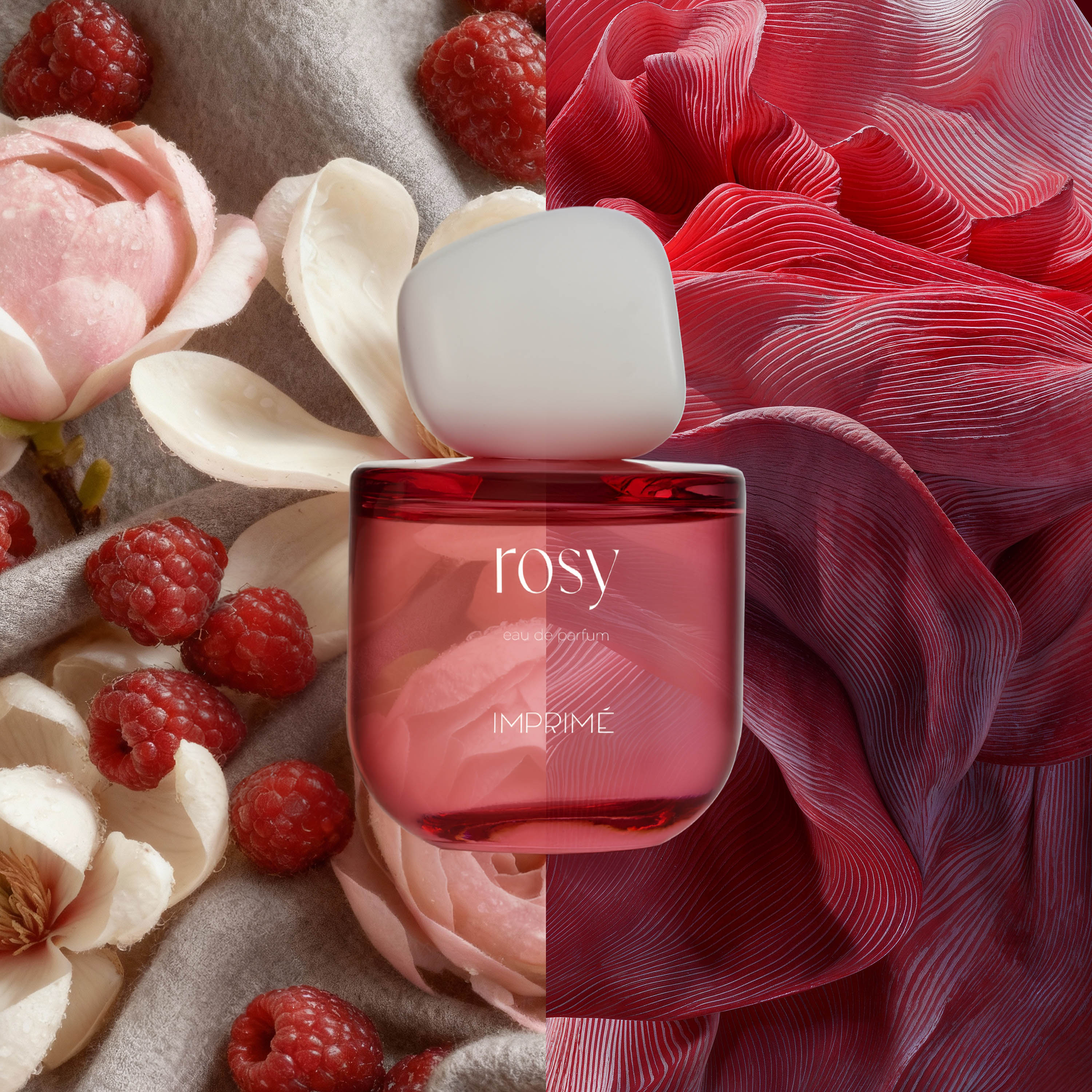 Imprime Rosy EDP Kadın Parfüm 50ml | Çiçeksi & Meyveli | Ahududu, Gül, Zambak, Kaşmir, Vanilya, Amber 