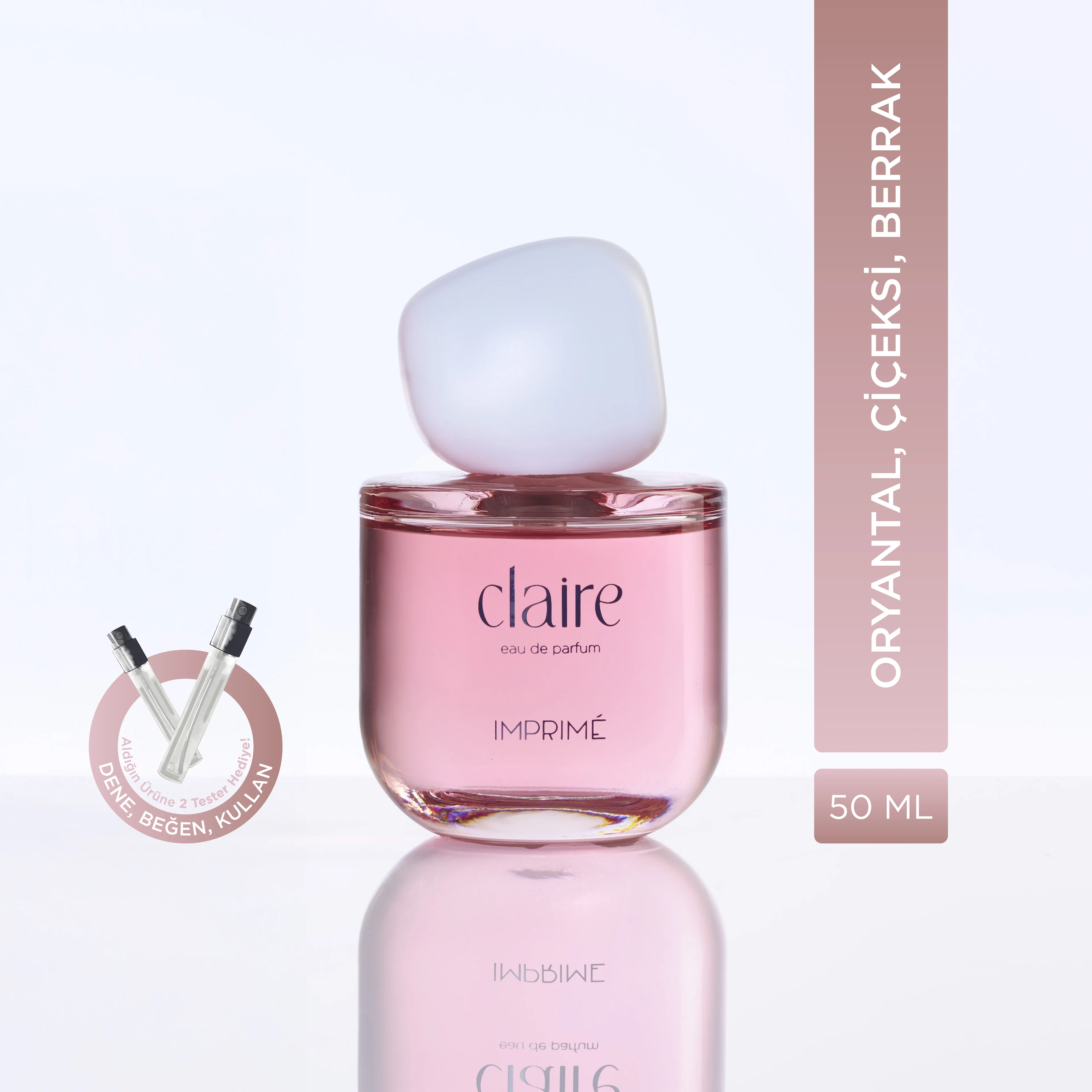 Imprime Claire EDP Kadın Parfüm 50ml | Oryantal & Çiçeksi | Mandalina, Yasemin, Gül, Şeftali, Misk, Amber