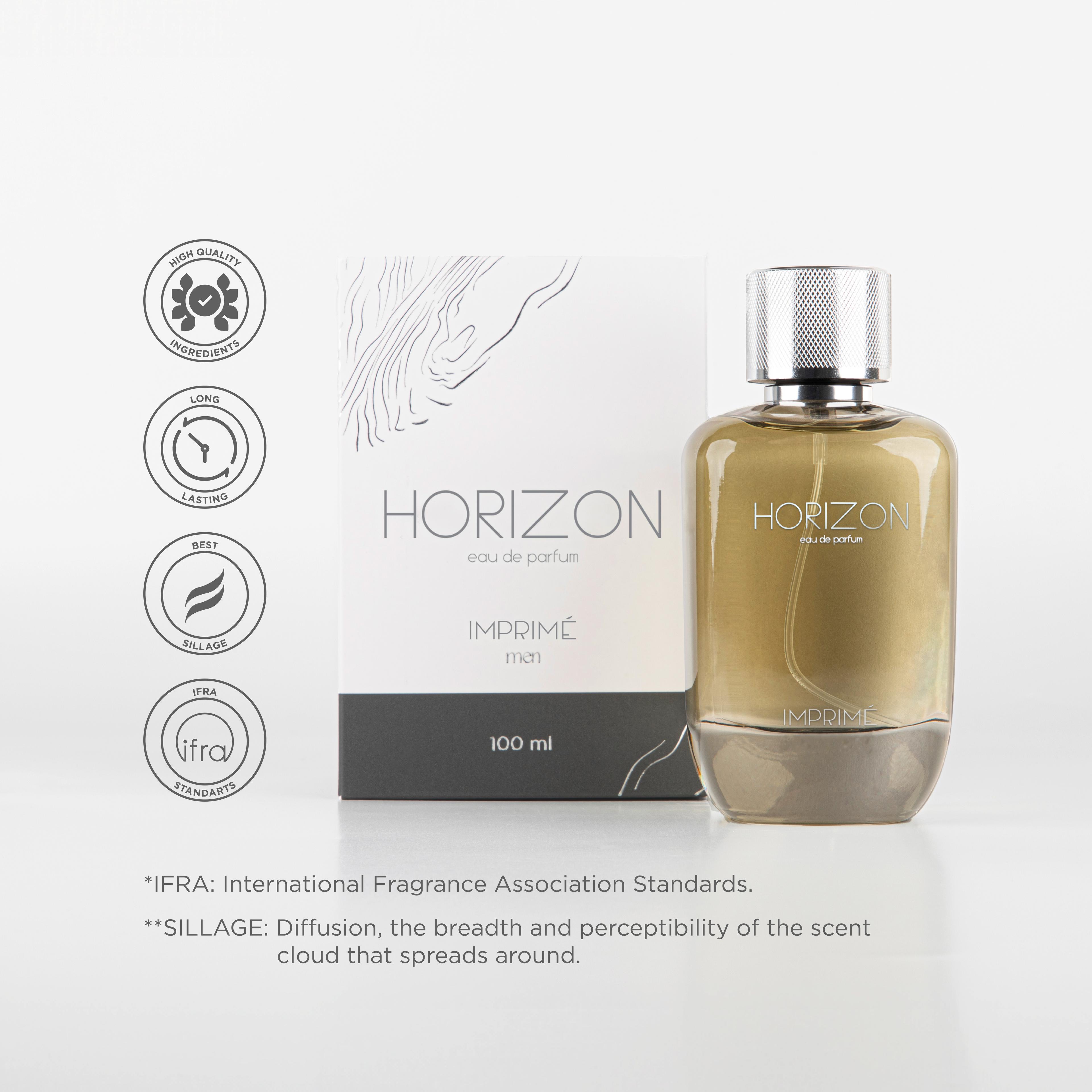 Horizon EDP Erkek Parfüm 100ml | Baharatlı ve Odunsu | Limon, Tarçın, Misk, Amber, Sedir Ağacı