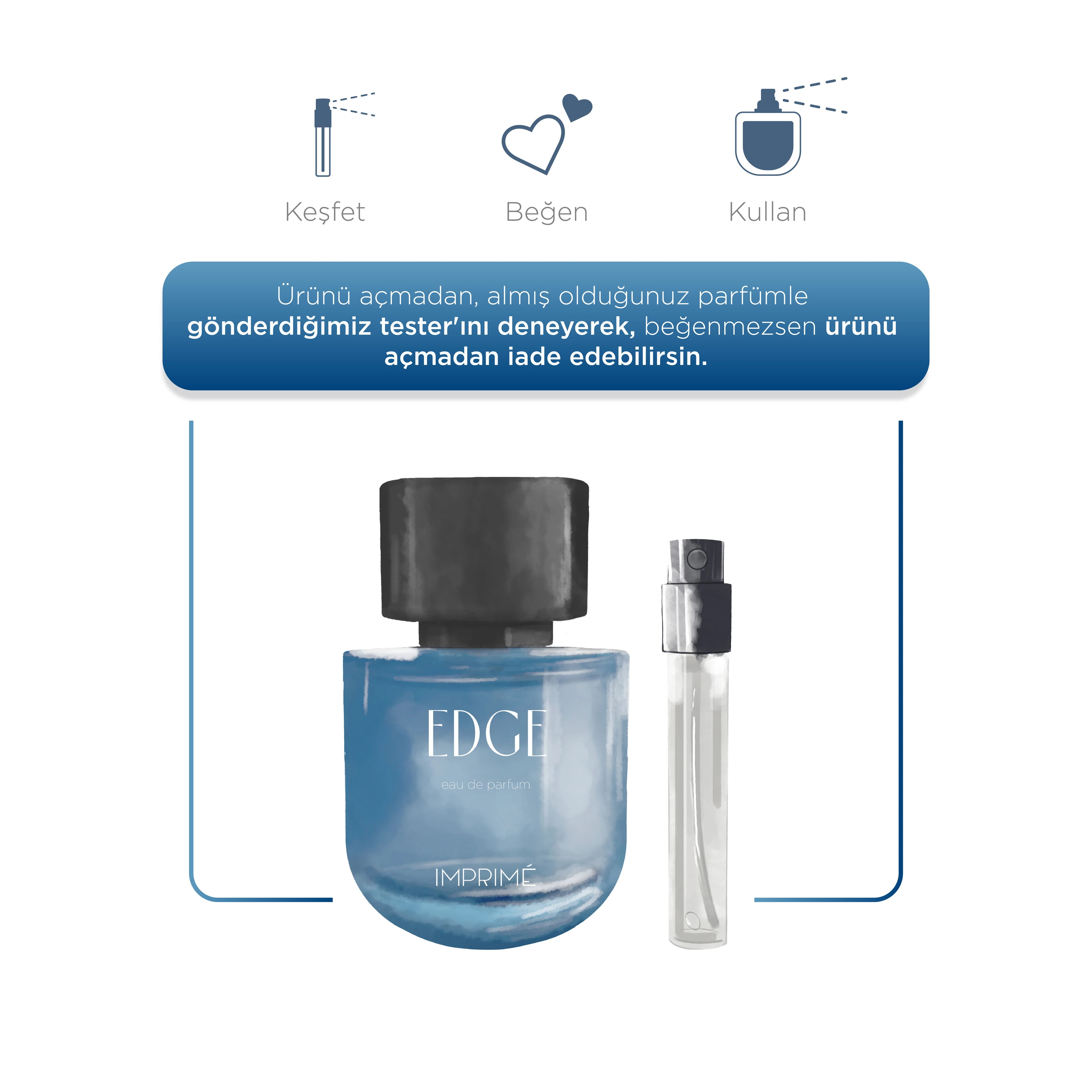 Imprime Edge Erkek EDP  Parfüm 50ml | Aromatik & Odunsu | Bergamot, Limon, Pembe Biber, Lavanta, Amber, Misk