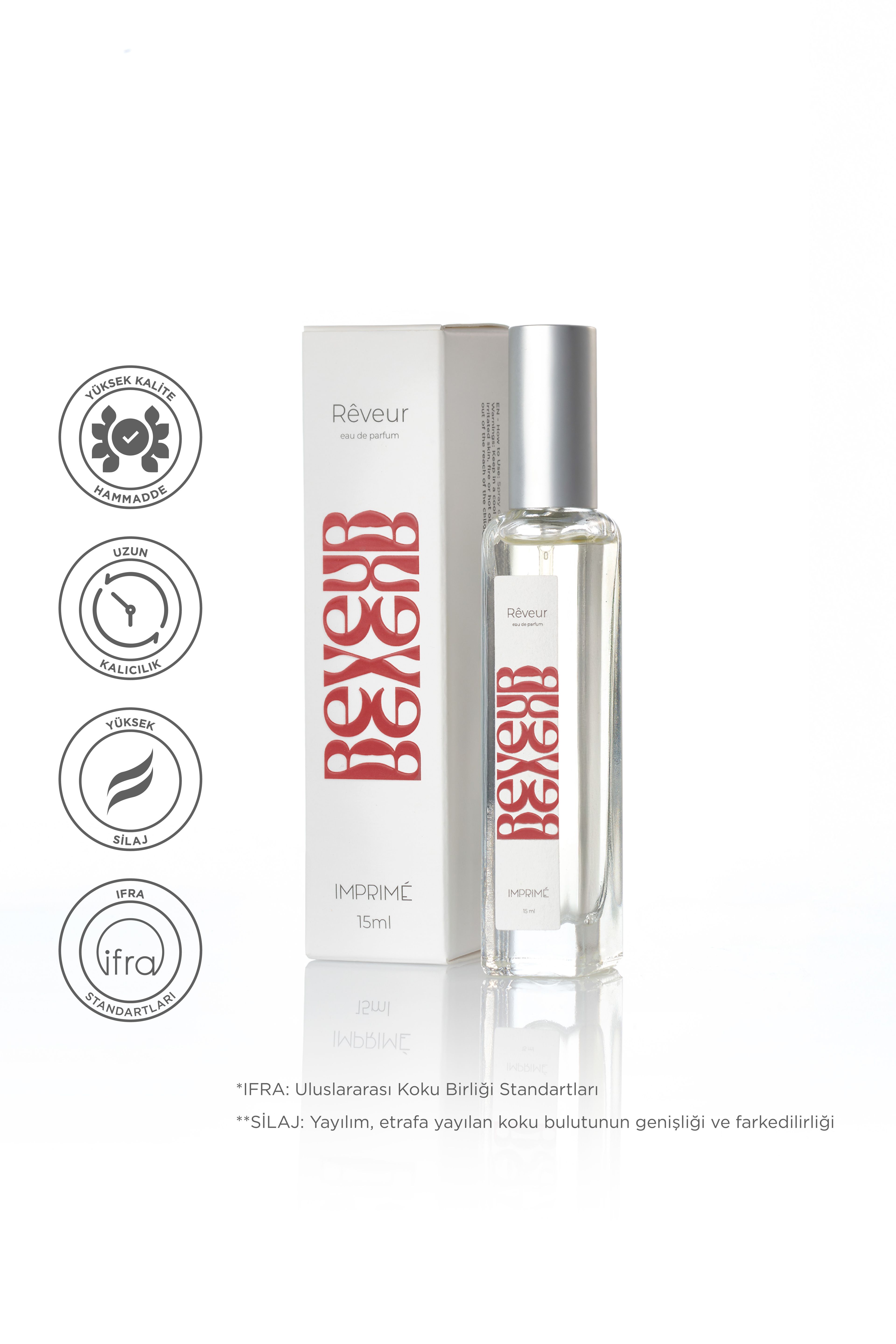 Imprime RÊVEUR  Edp Parfüm 15 ml Seyahat Boy | Narenciye, Baharat |mandalina, Elma, Biberiye, Gül, Vanilya, Sandal