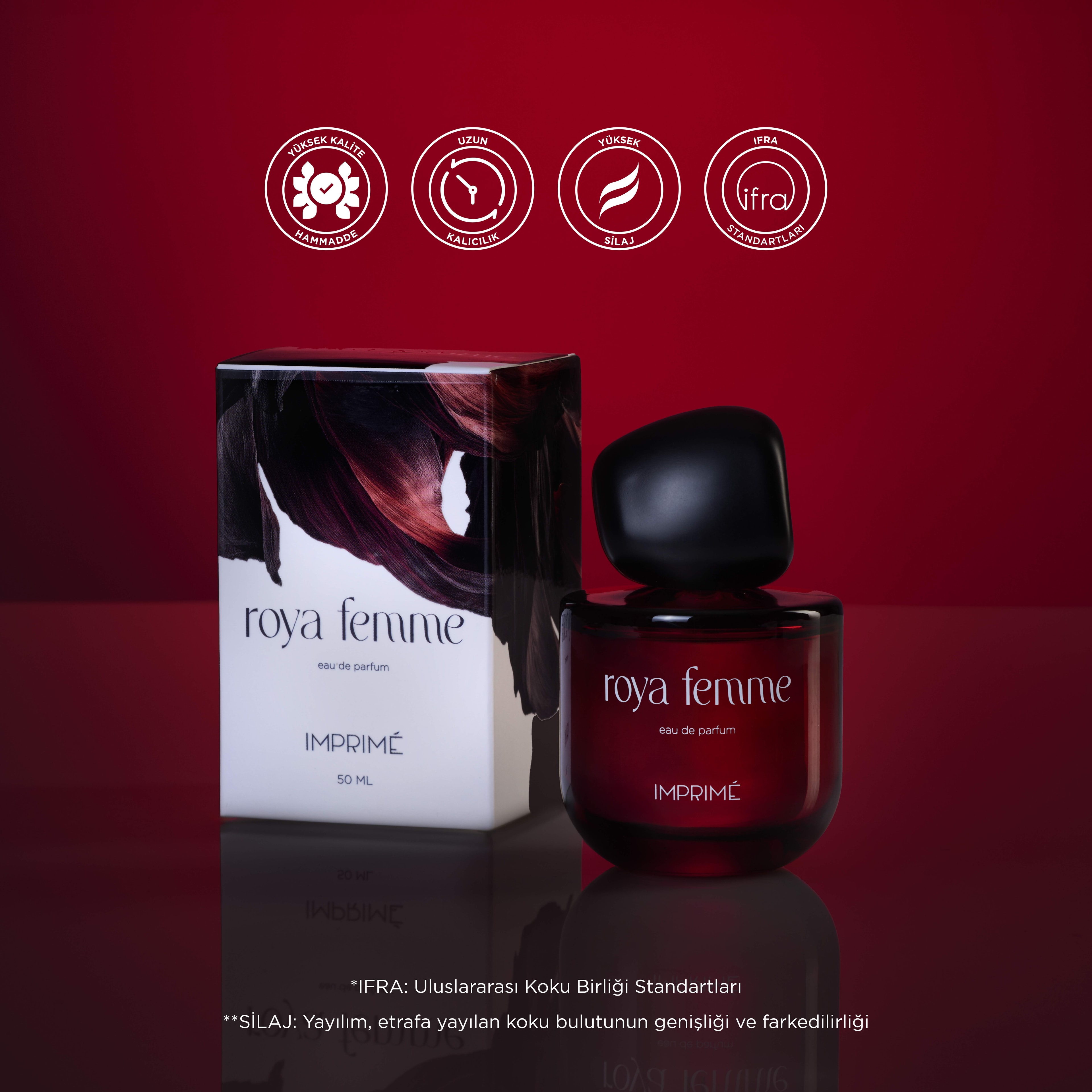 Imprime Roya Femme  EDP Kadın Parfüm 50ml | Oryantal & Çiçeksi |Biberiye, Sardunya, Sandal Ağacı, Vanilya 