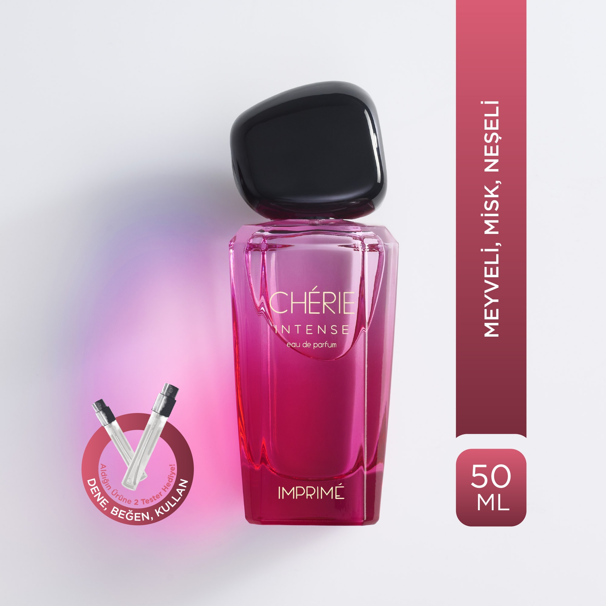 Chérie Intense EDP Kadın Parfüm 50ml | Meyveli & Misk | Elma, Mandalina, Gül, Müge, Vanilya, Misk 