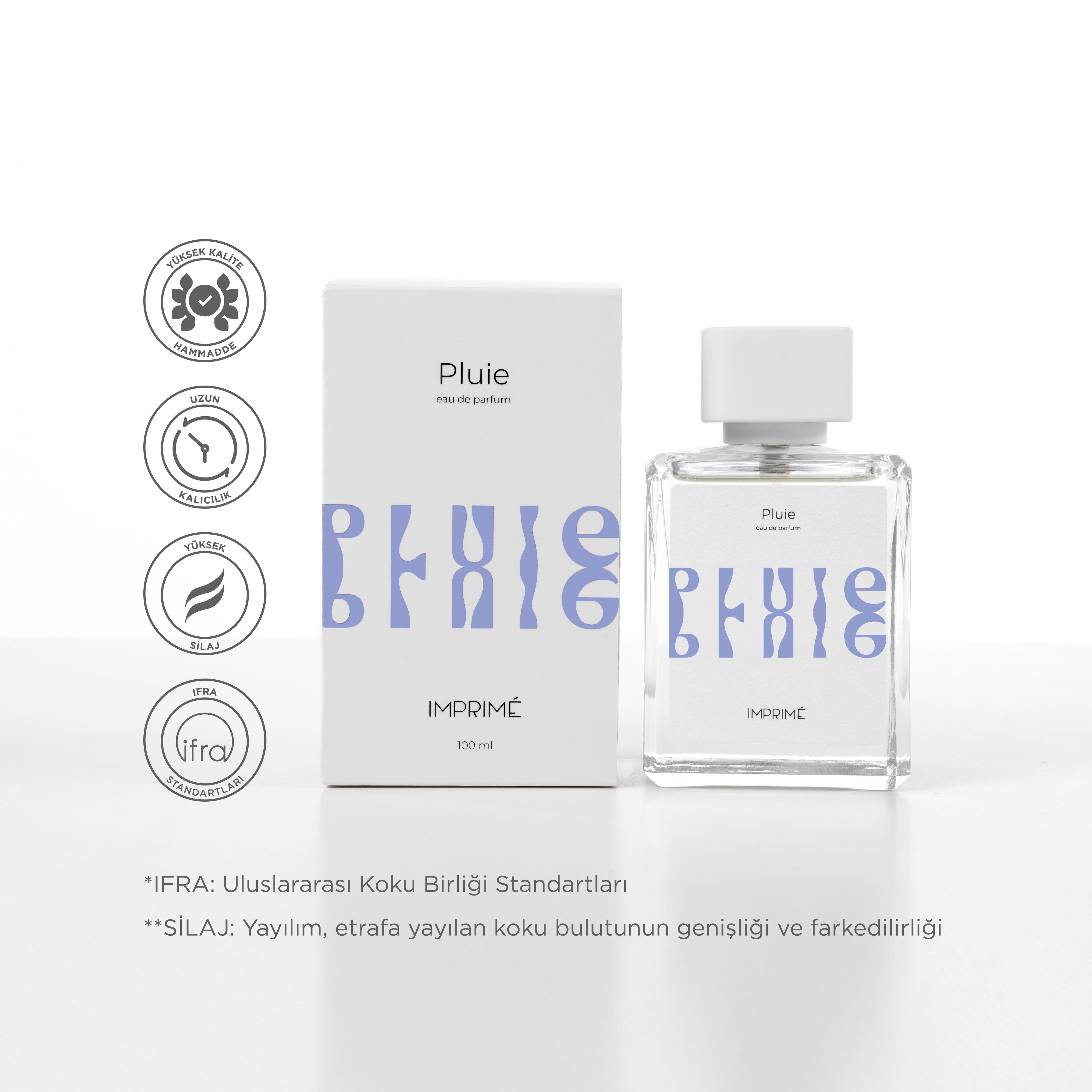 Pluie EDP 100 ml Parfüm | Ferah Çiçeksi | Bergamot, Pembe Biber, Yağmur, Gül, Yasemin, Çam, Misk