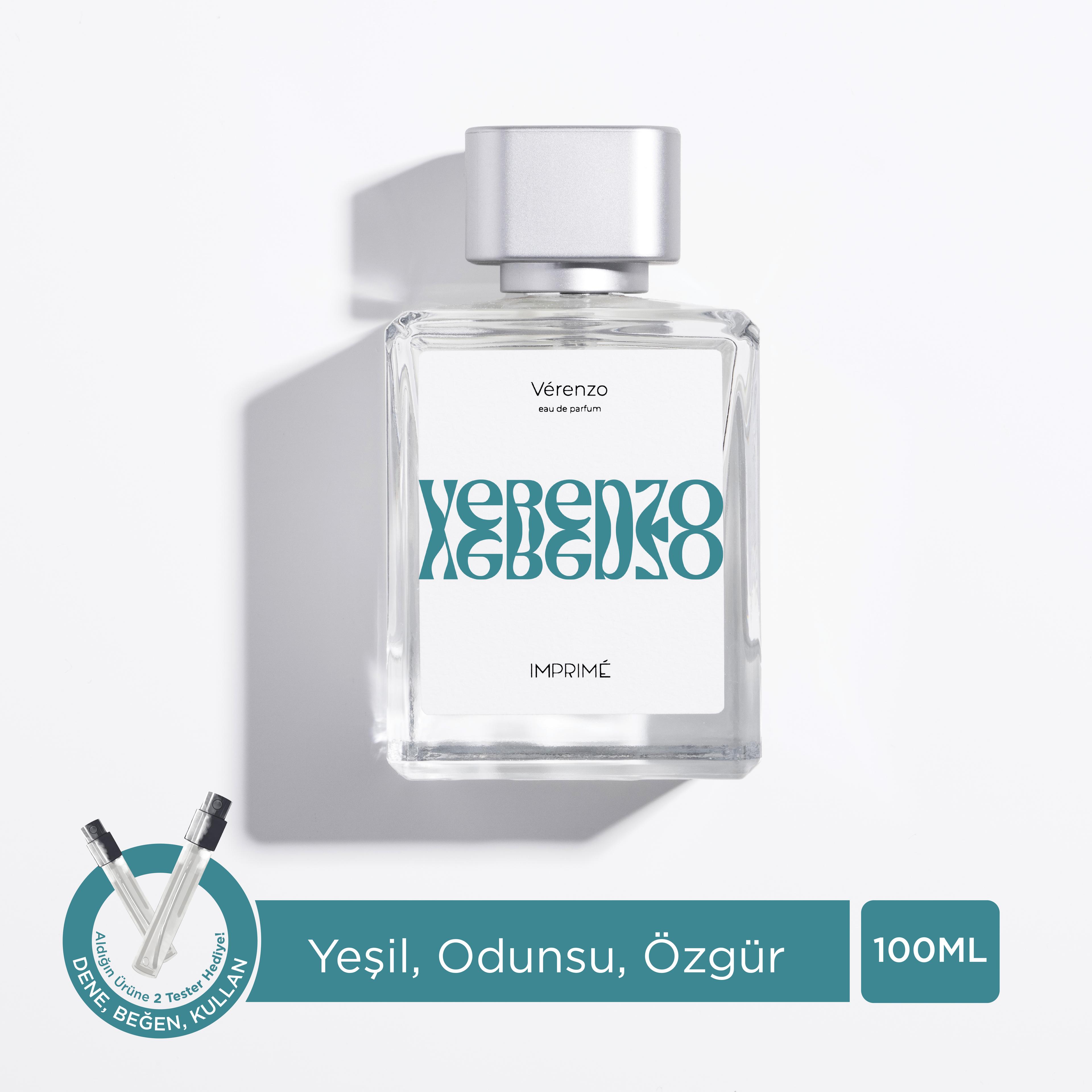 Vérenzo EDP 100 ml Parfüm | Yeşil Odunsu | Elma, Lime, Mimoza, Karpuz, Sedir, Çam, Misk