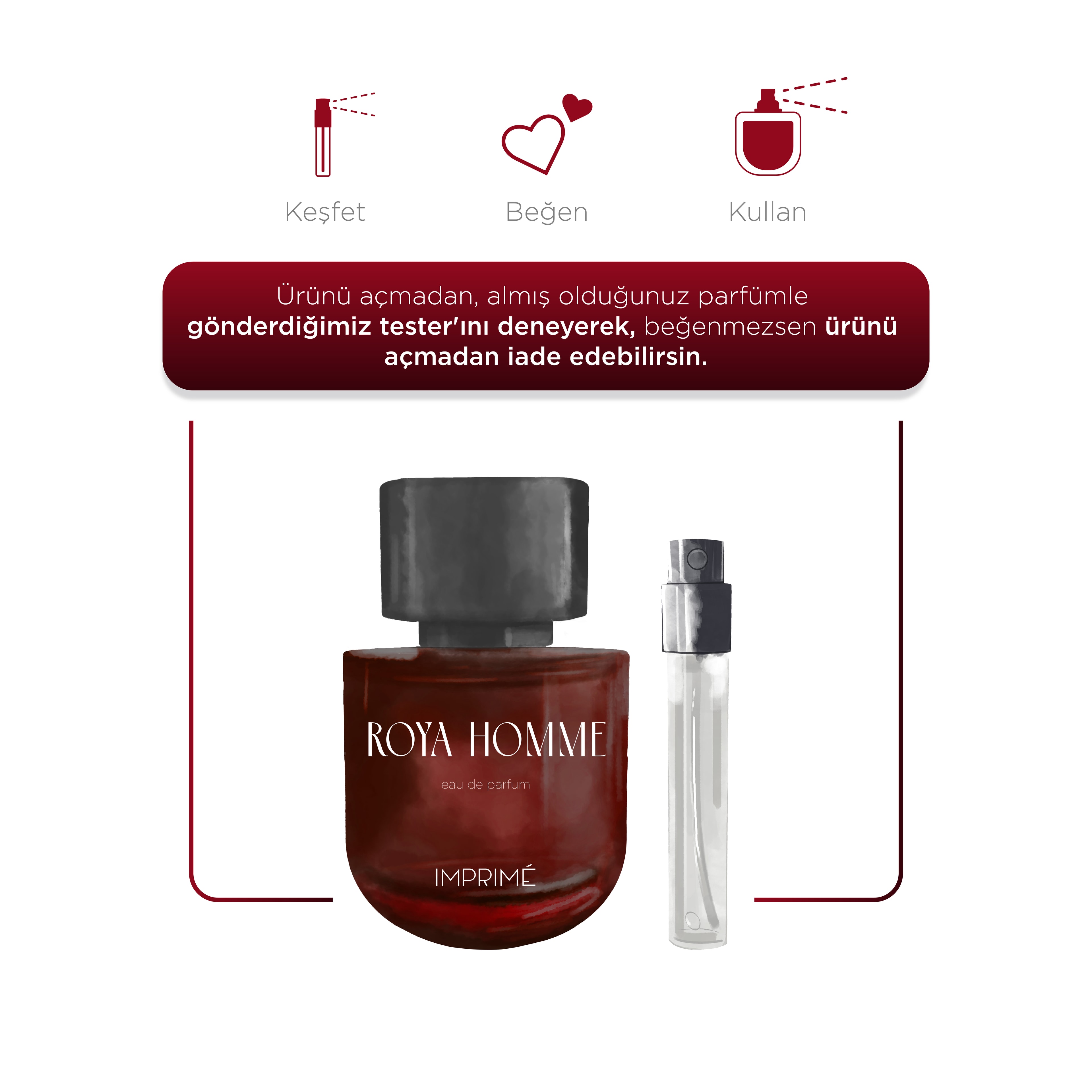 Imprime Roya Homme EDP Erkek Parfüm 50ml | Kırmızı Biber, Lavanta, Kaledonya Sandal Ağacı, Amber