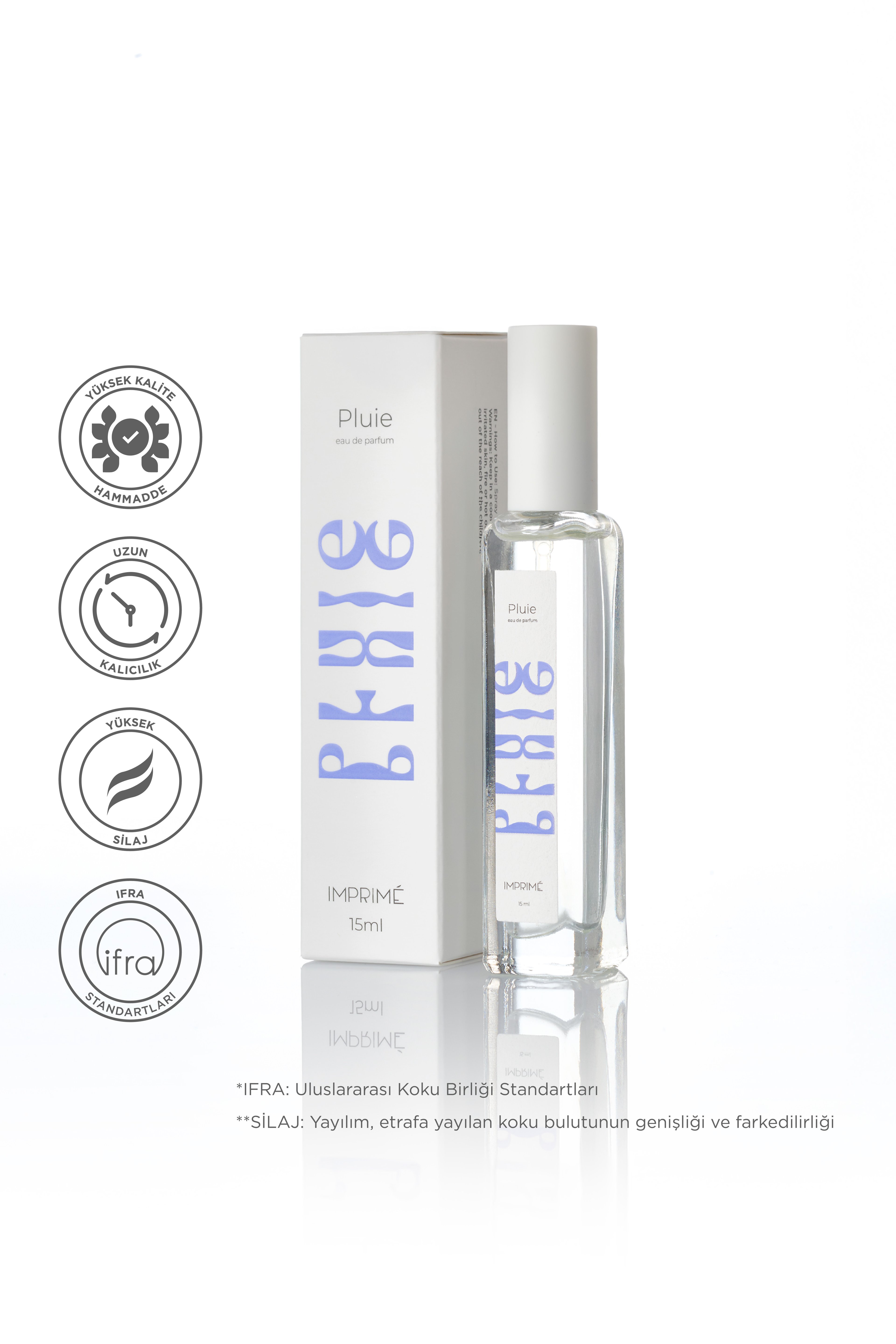 Imprime PLUIE Edp  Edp Parfüm 15 ml Seyahat Boy | Bergamot, Pembe Biber, Yağmur, Gül, Yasemin,çam, Misk