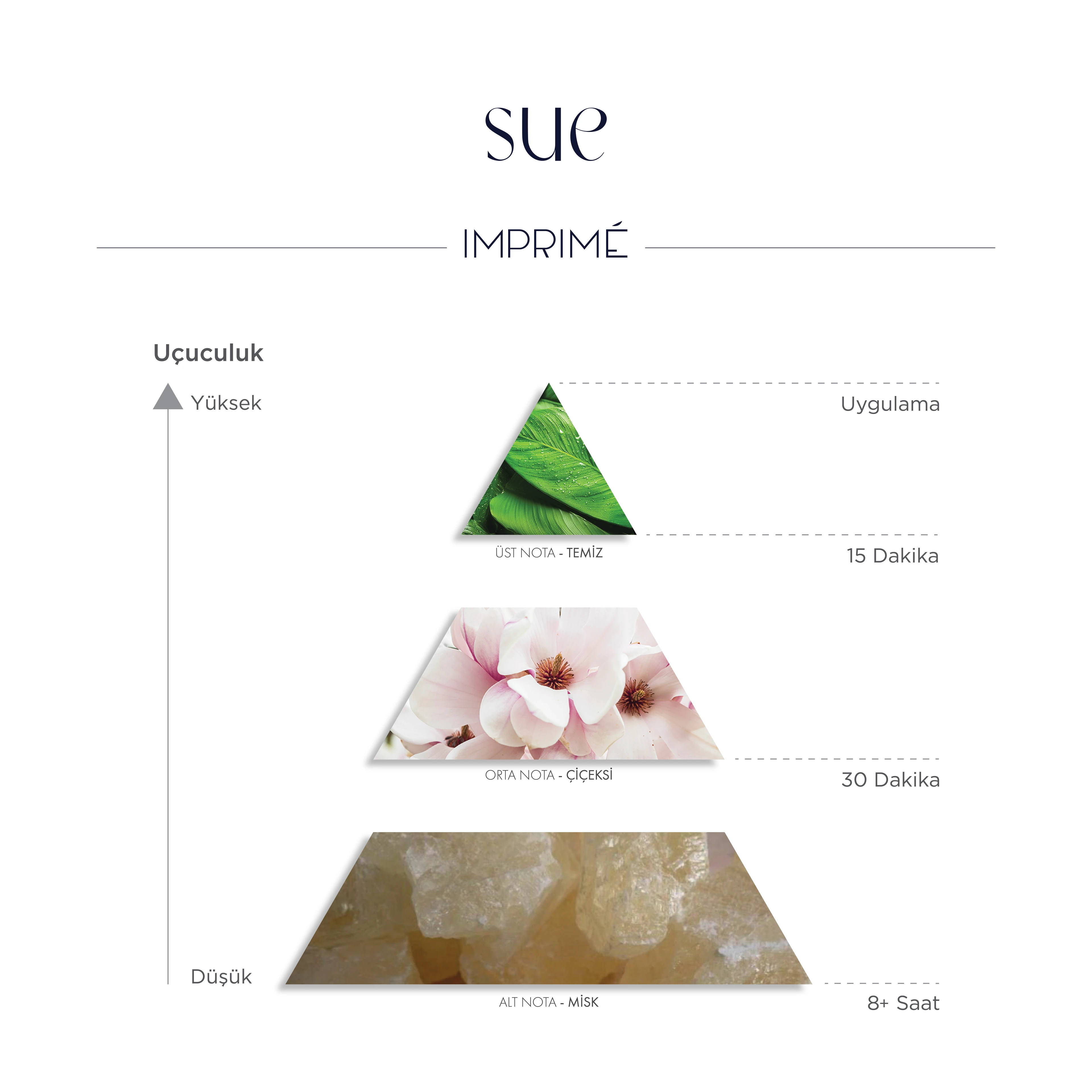 Imprime Sue EDP Kadın Parfüm 50ml | Çiçeksi & Pudralı | Şakayık, Limon, Gül, Müge, Manolya, Misk