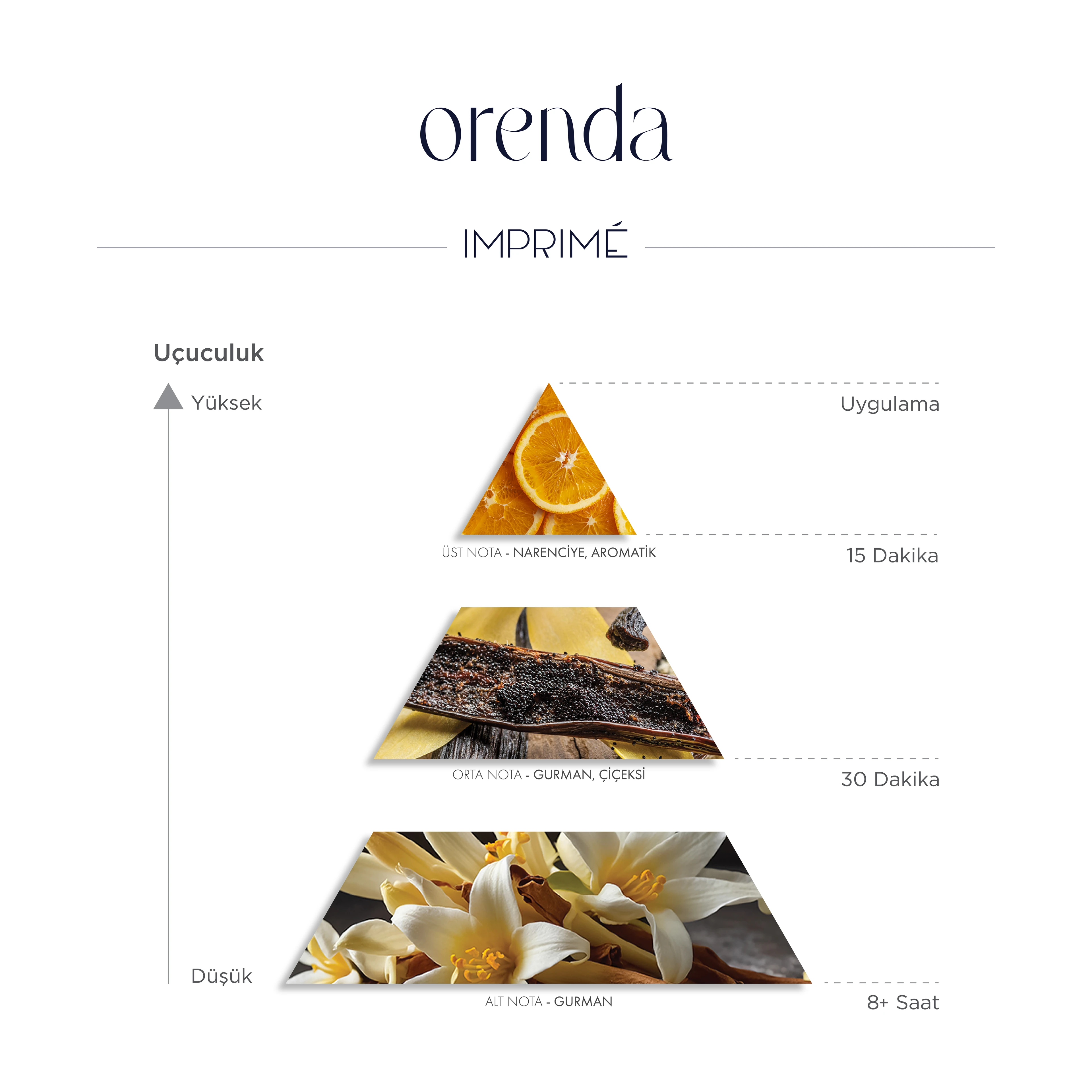 Imprime Orenda EDP Kadın Parfüm 50ml | Aromatik & Gurman | Vanilya, Kakao, Portakal, Bergamot, Lavanta 