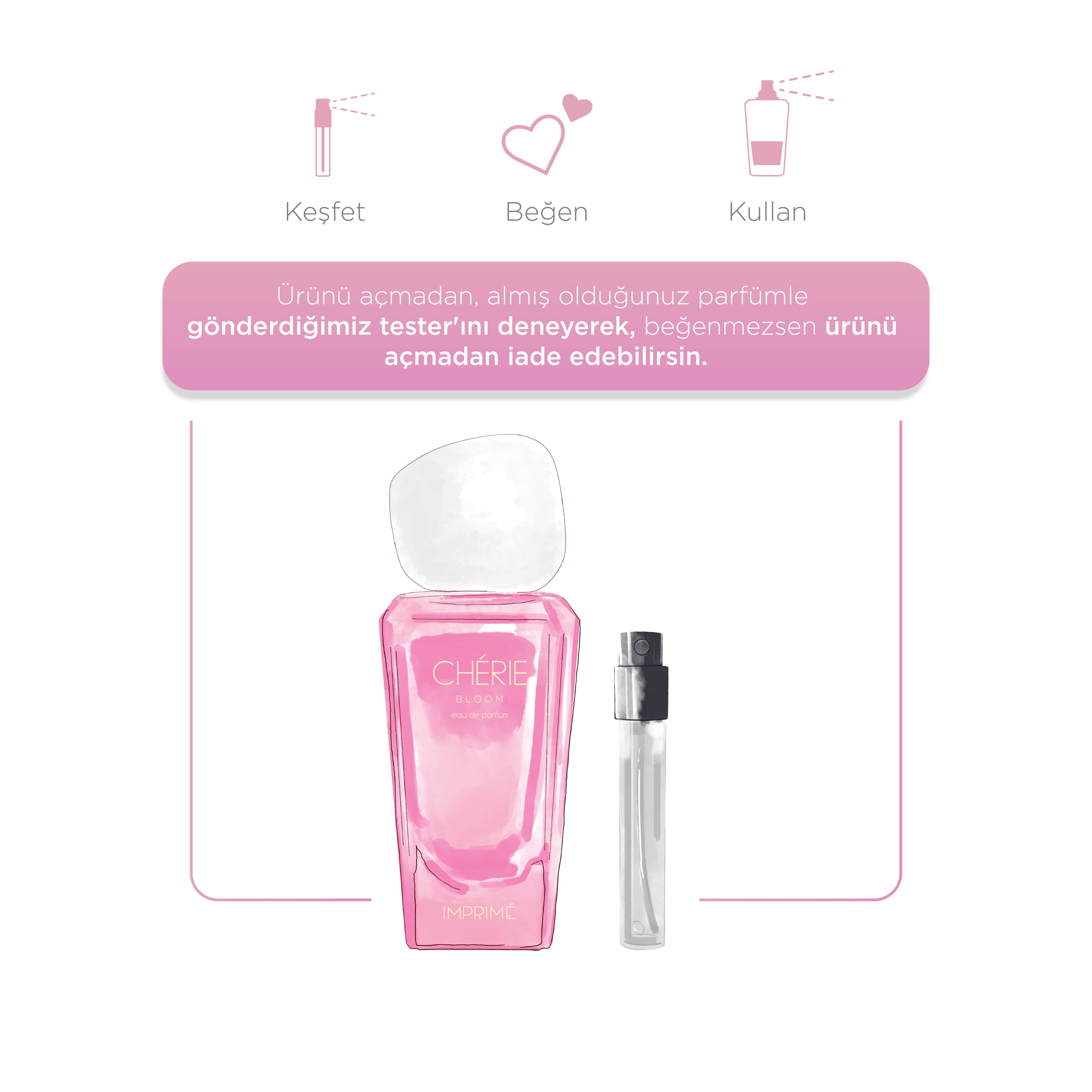 Chérie Bloom EDP Kadın Parfüm 50ml | Meyveli ve Vanilyalı | Şeftali, Müge, Vanilya, Misk