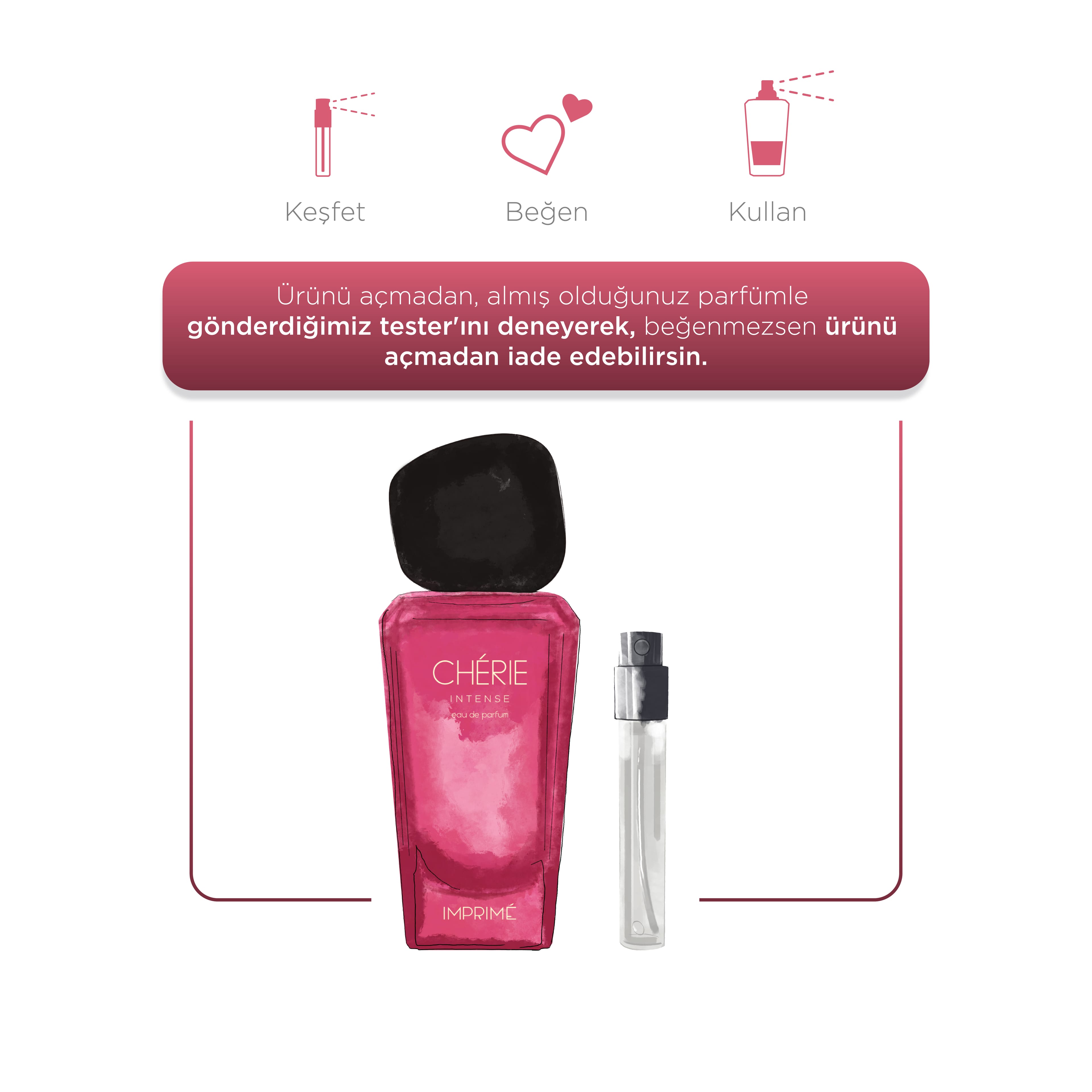 Chérie Intense EDP Kadın Parfüm 50ml | Meyveli & Misk | Elma, Mandalina, Gül, Müge, Vanilya, Misk 