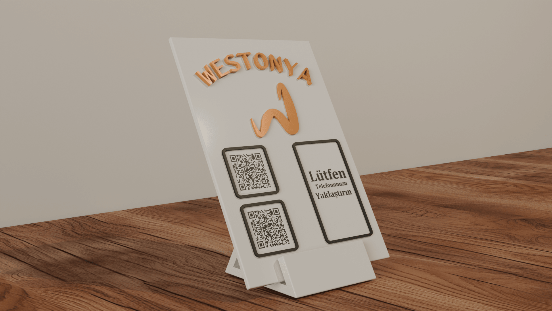 Restoran ve Kafelere Özel Masaüstü NFC ve QR Menü (Kişiselleştirilebilir)