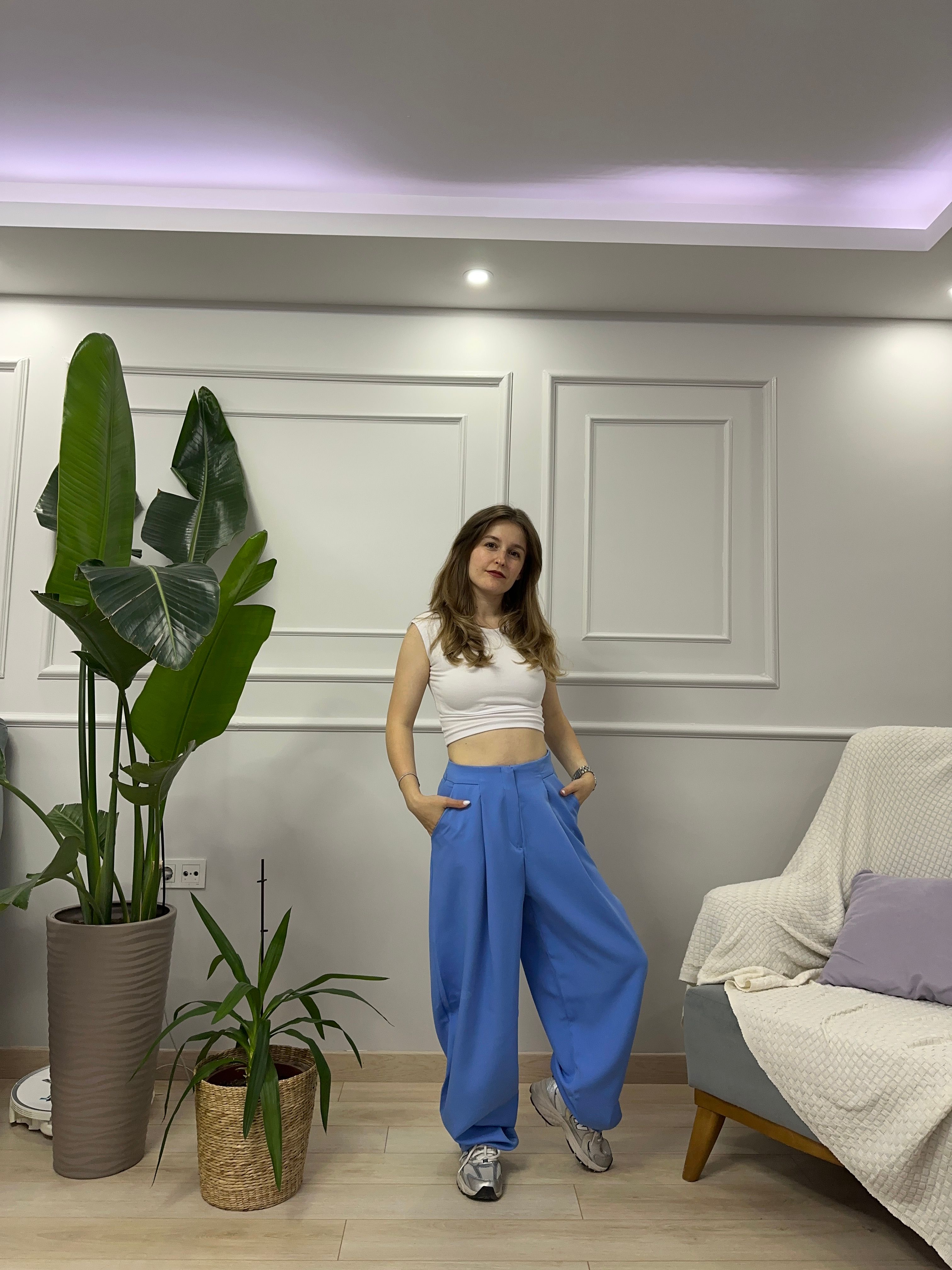 beyaz modal crop tshirt