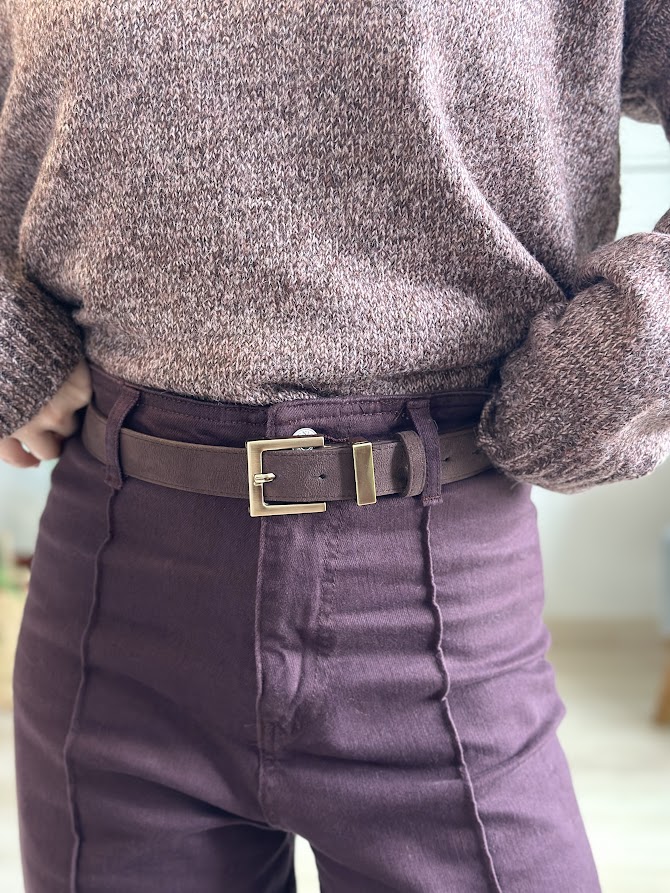 Acı Kahve-Mürdüm Arası Süet Kemer