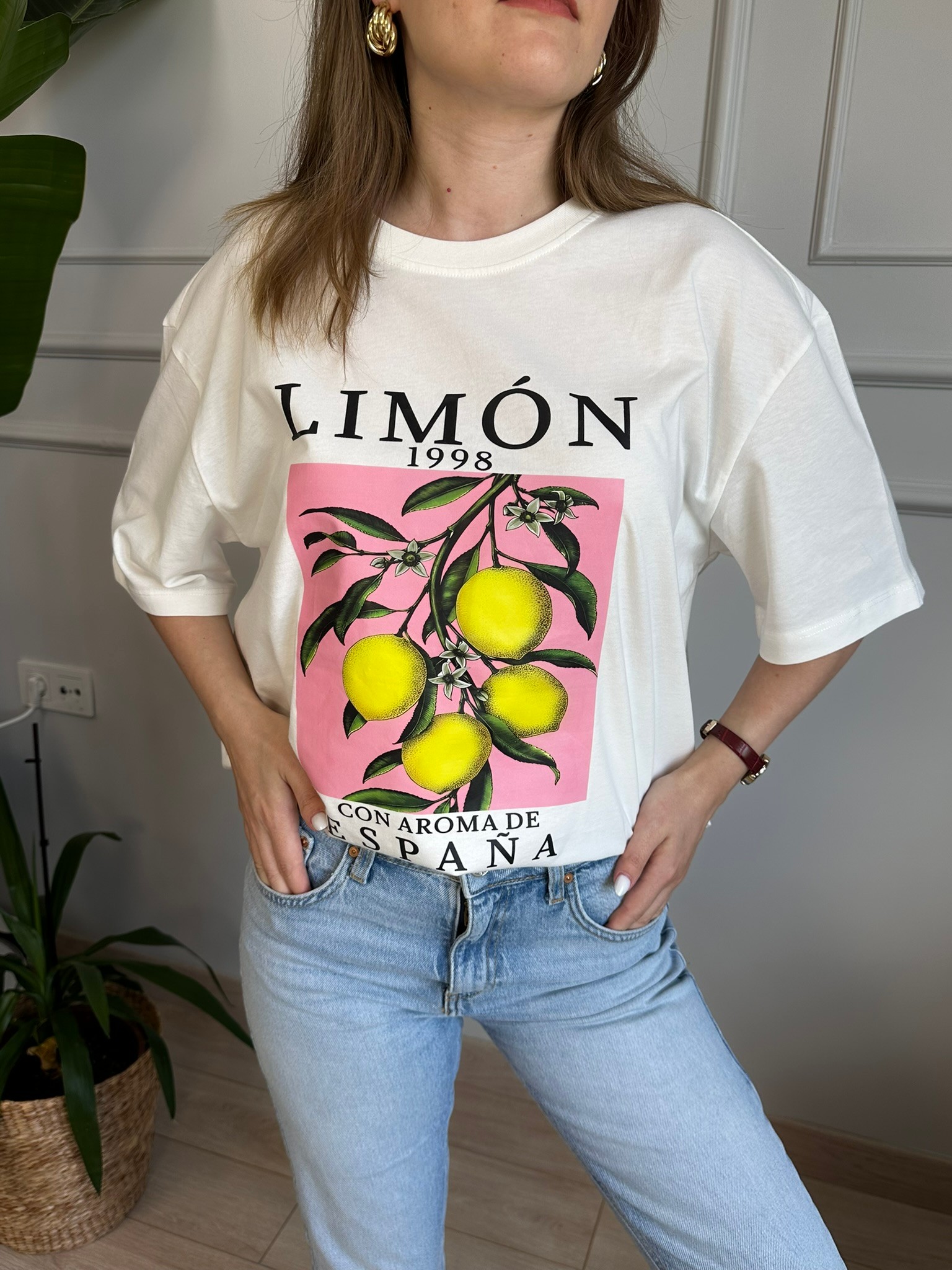 limon desenli baskılı tshirt